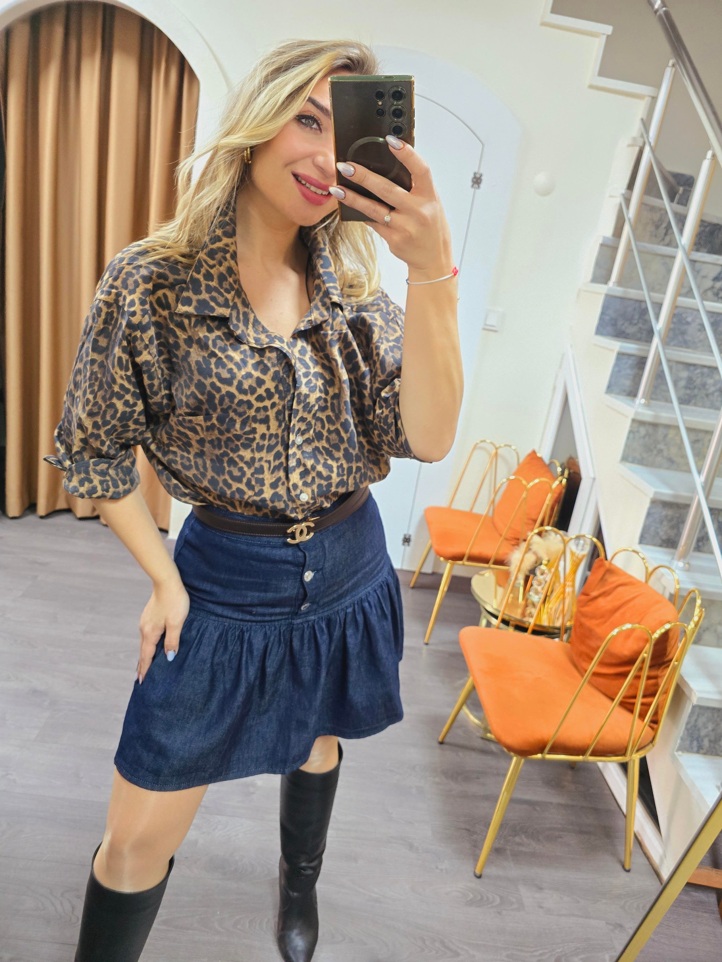 LEOPAR OVERSİZE GÖMLEK
