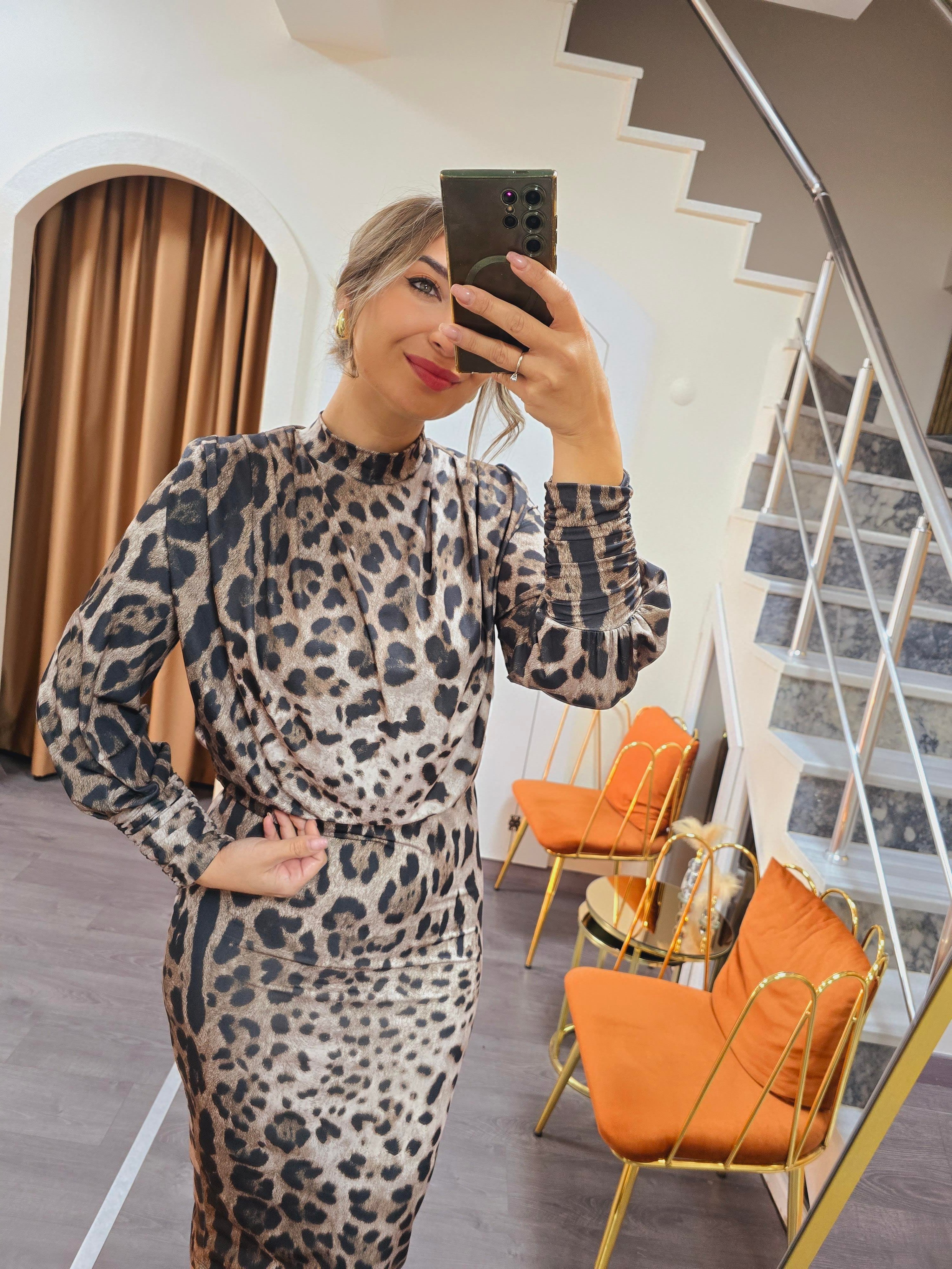 LEOPAR ŞIK ELBİSE