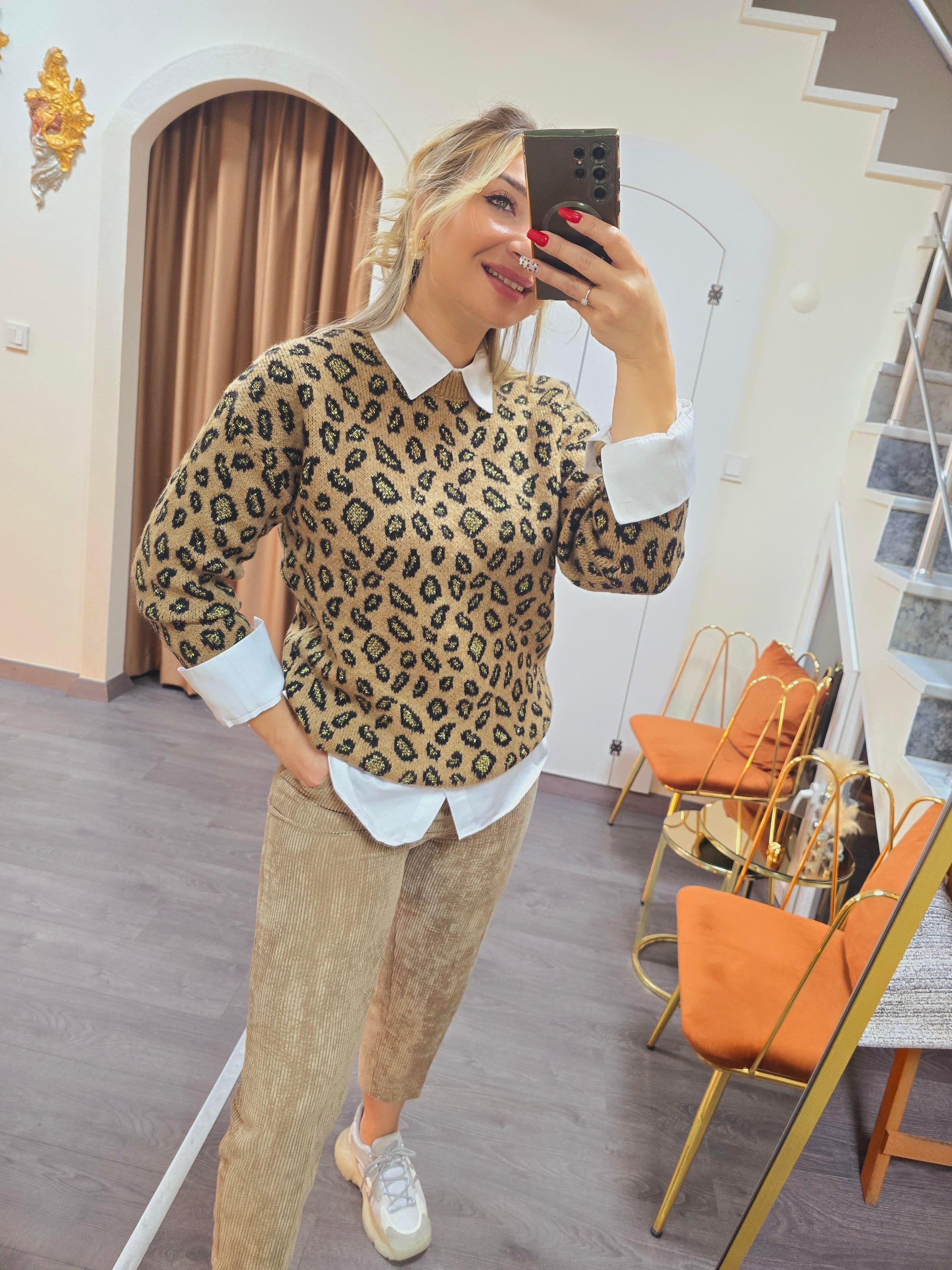 LEOPAR TRİKO KAZAK