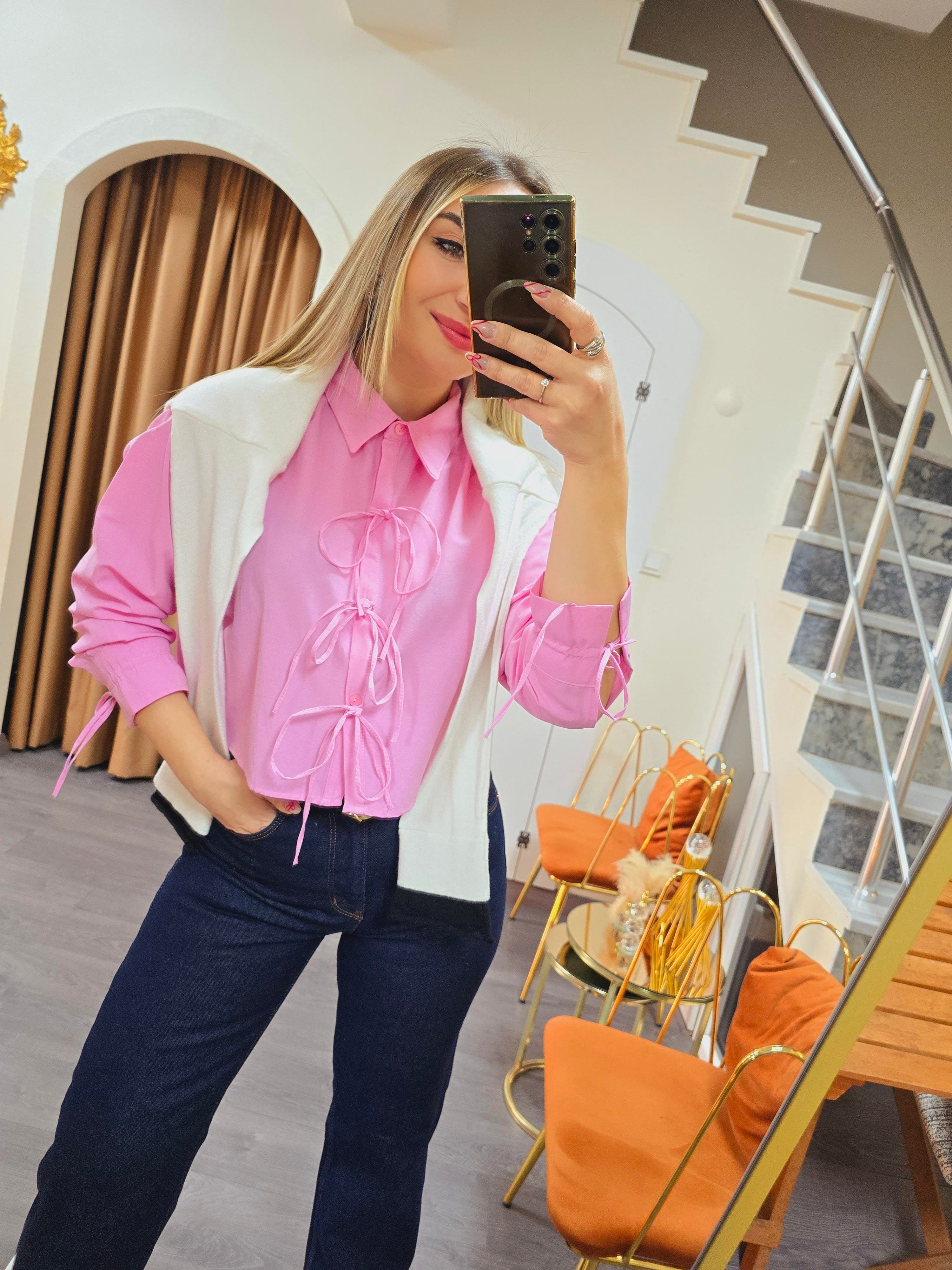 PEMBE PİNTEREST GÖMLEĞİ