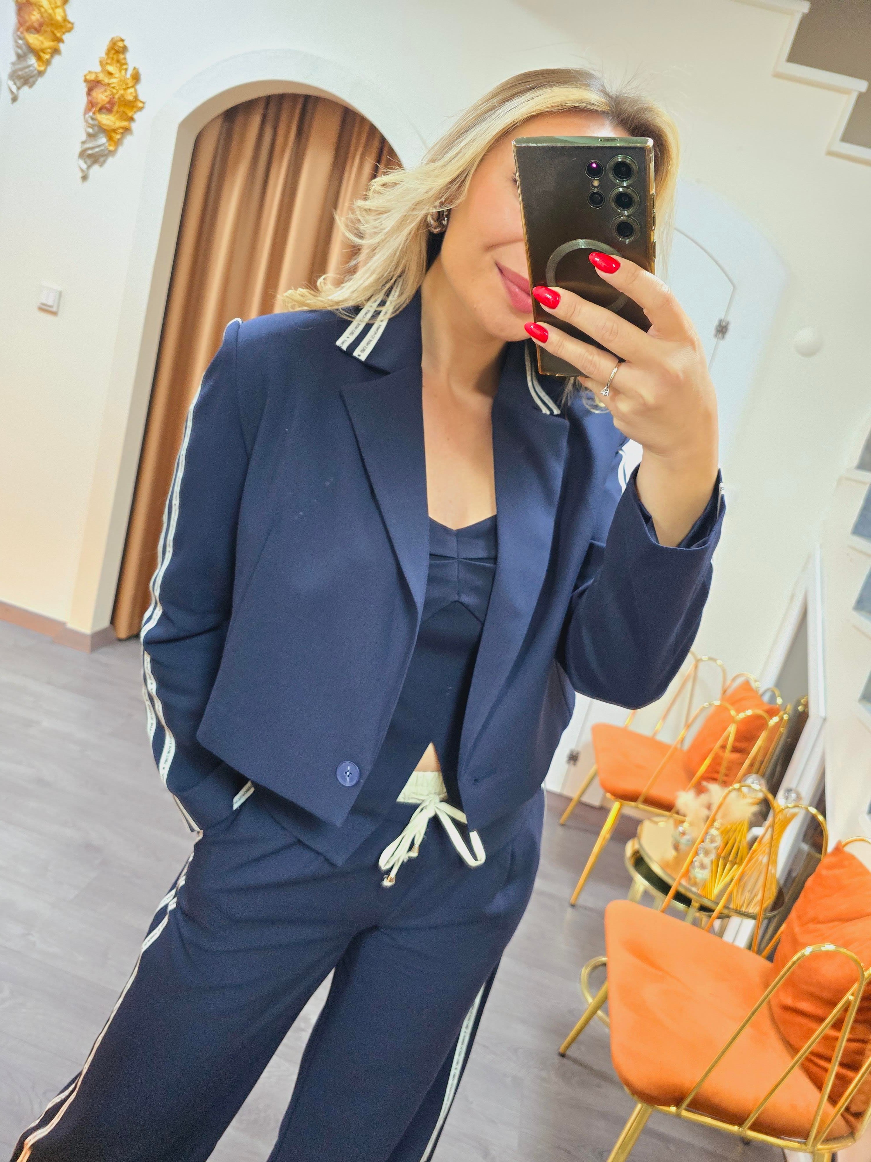 PREMİUM KALİTE ŞERİT DETAYLI BLAZER CEKET