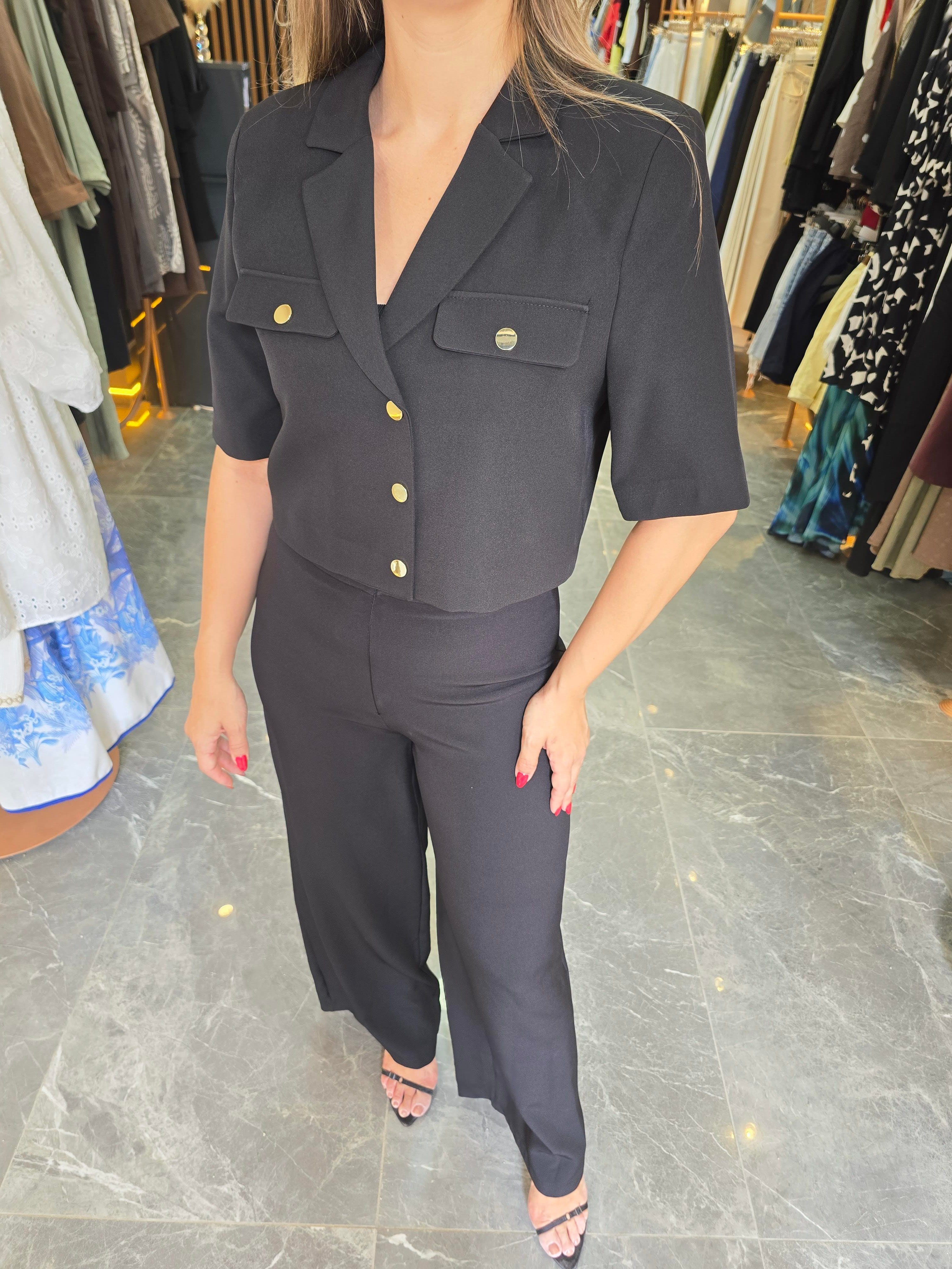 SİYAH KISA BLAZER CEKET 
