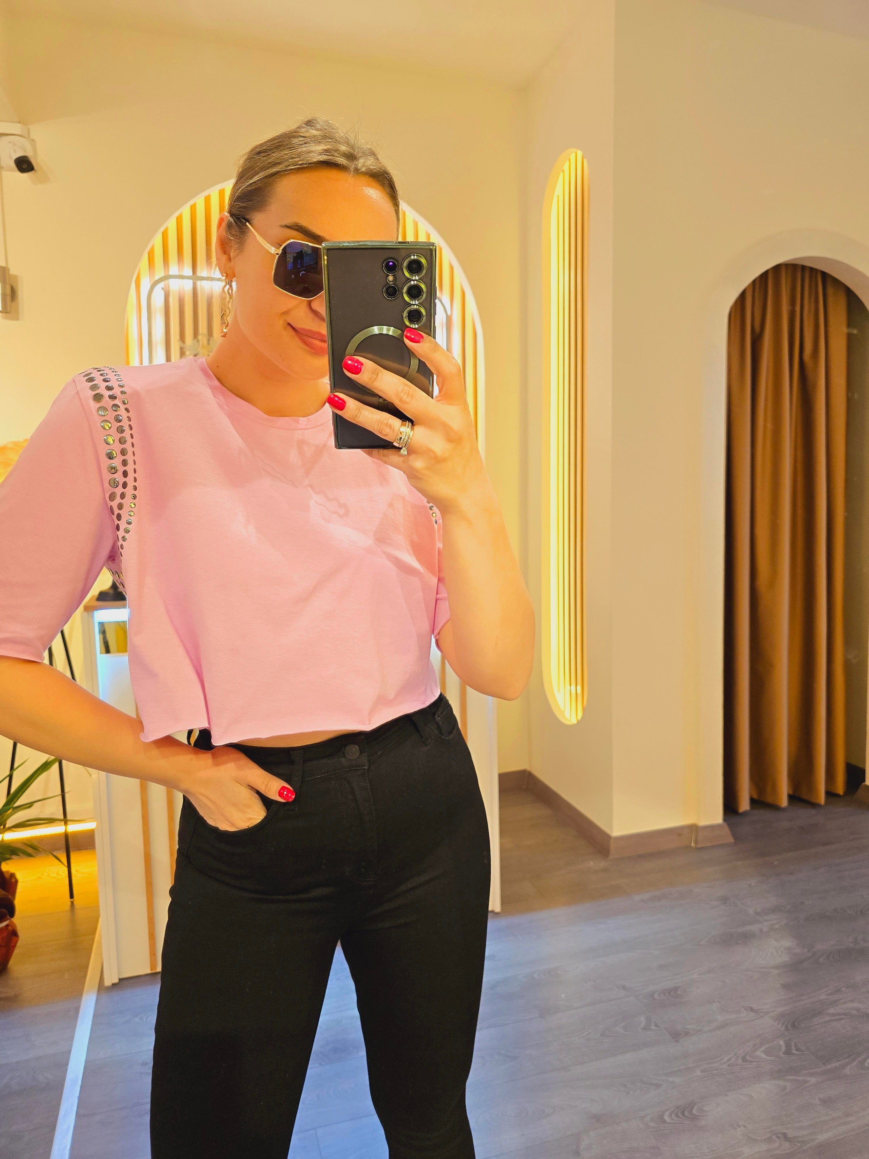 VATKALI ZIMBALI PEMBE TSHİRT