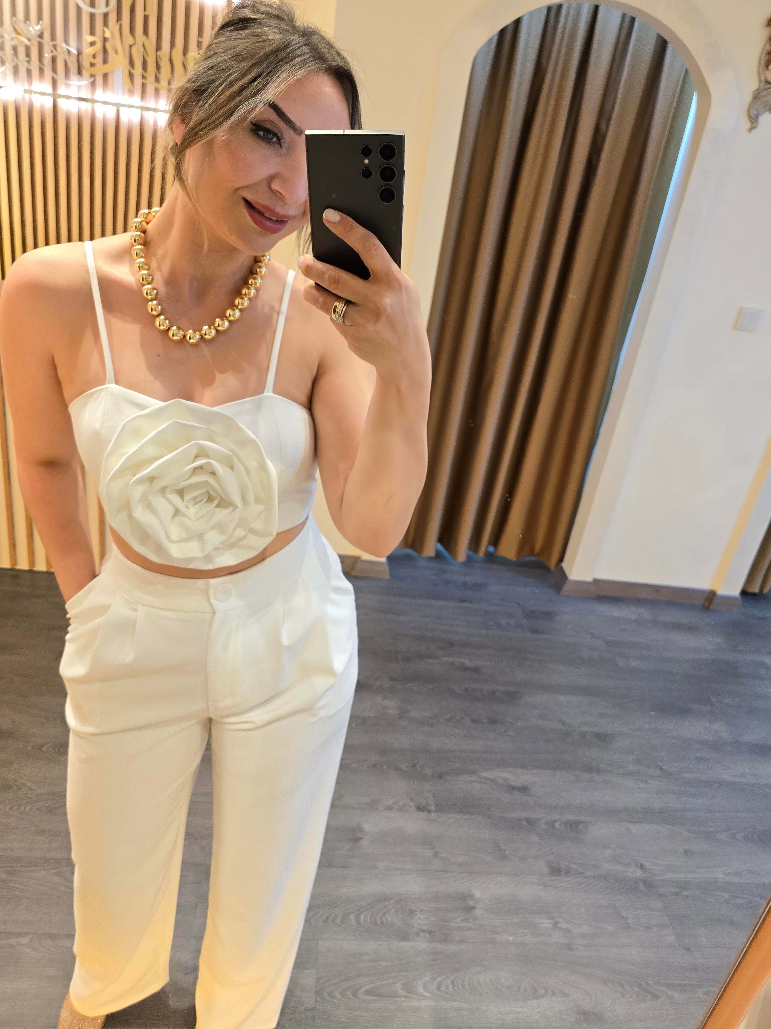 ZARA MODEL DÜĞMELİ ARKA İKİ CEP DATAYLI PALLAZO PANTOLON