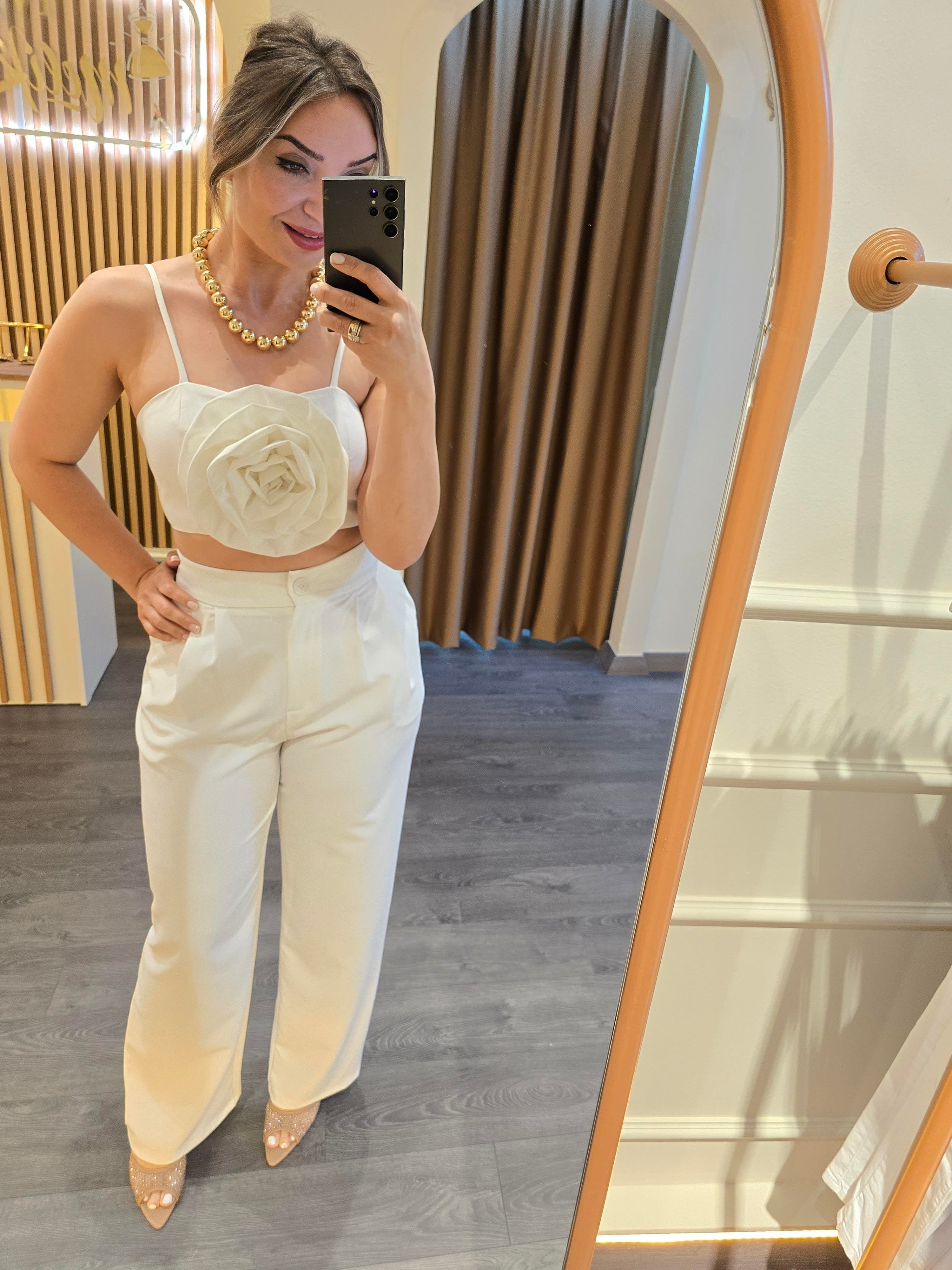 ZARA MODEL DÜĞMELİ ARKA İKİ CEP DATAYLI PALLAZO PANTOLON
