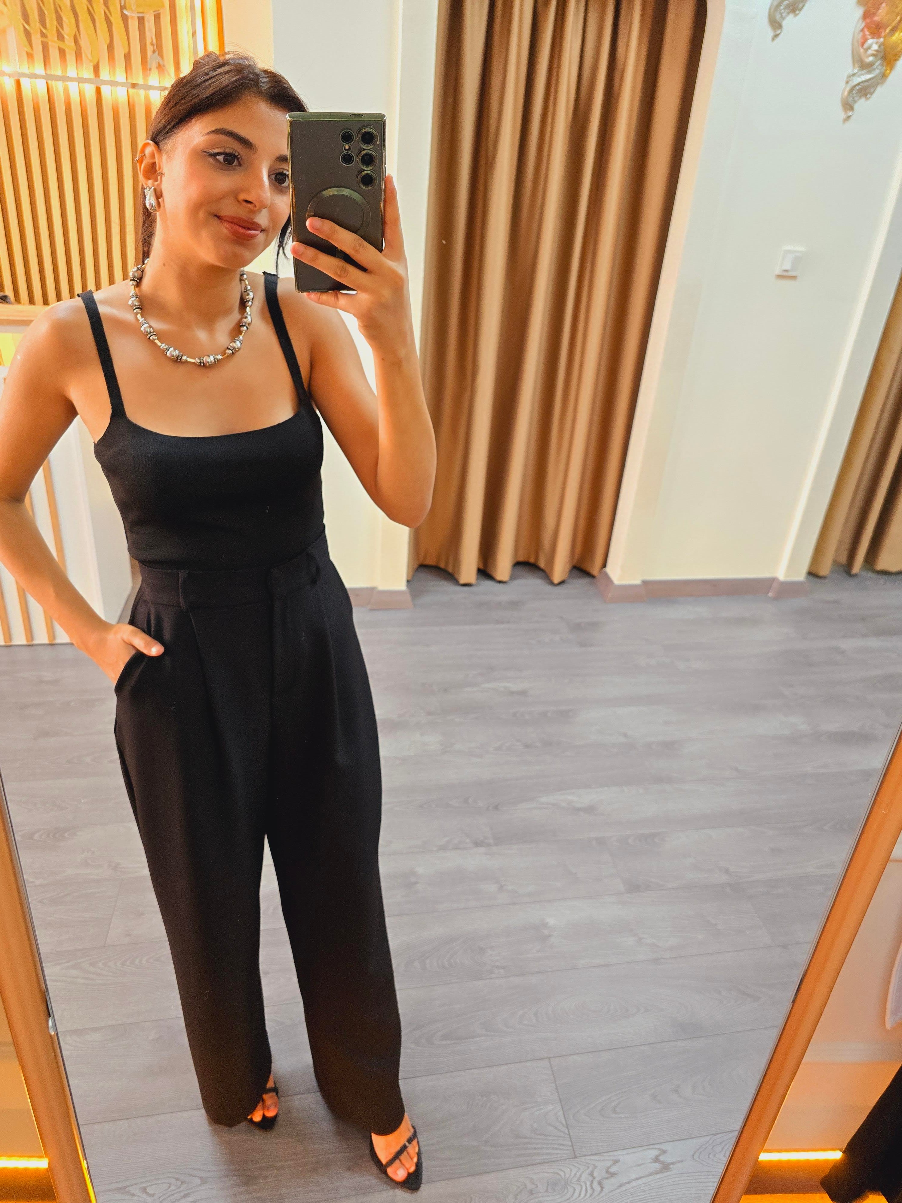 ZARA MODEL SİYAH PALLAZO PANTOLON