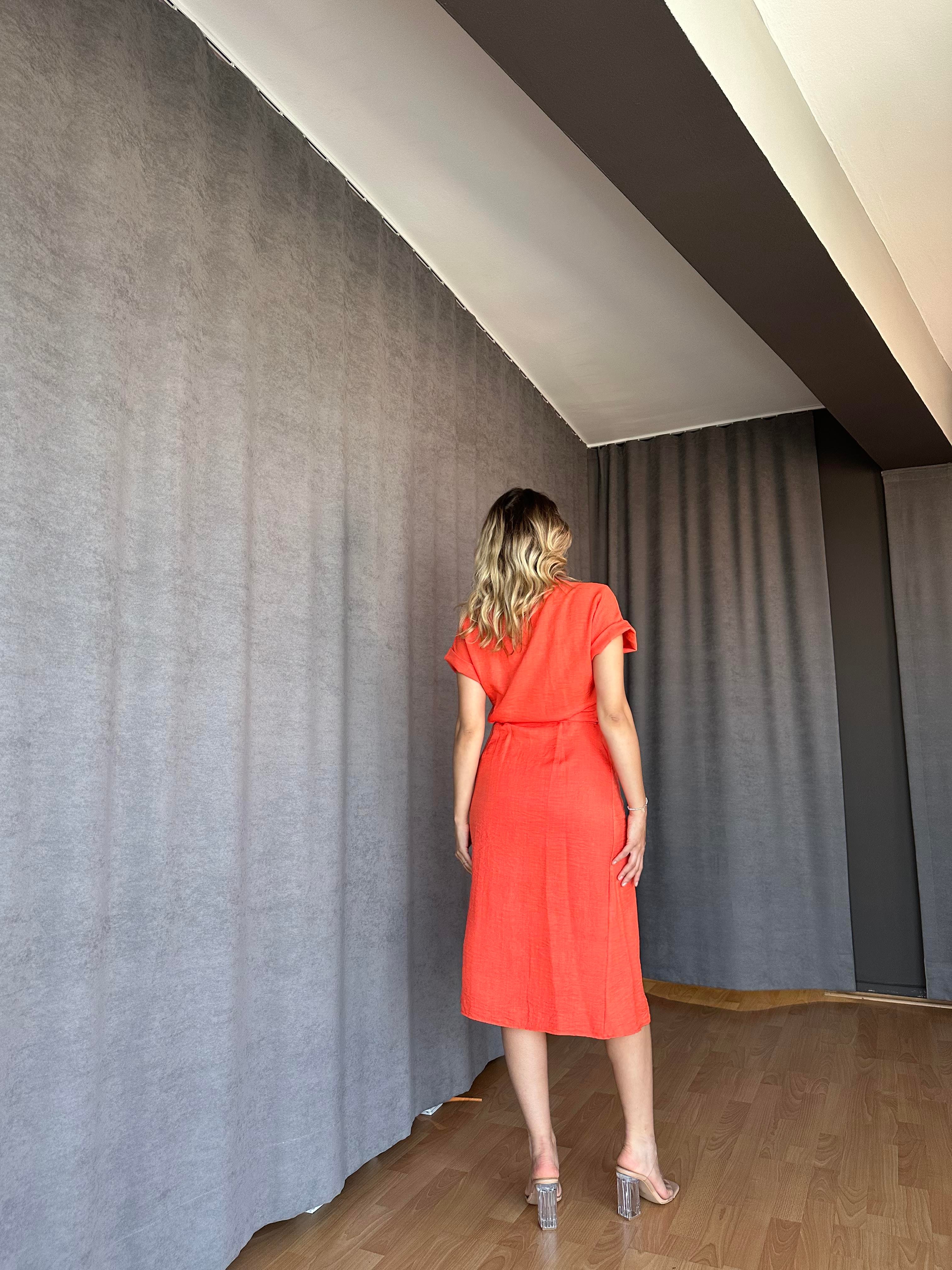 Anvelop Model Elbise Oranj-Paris