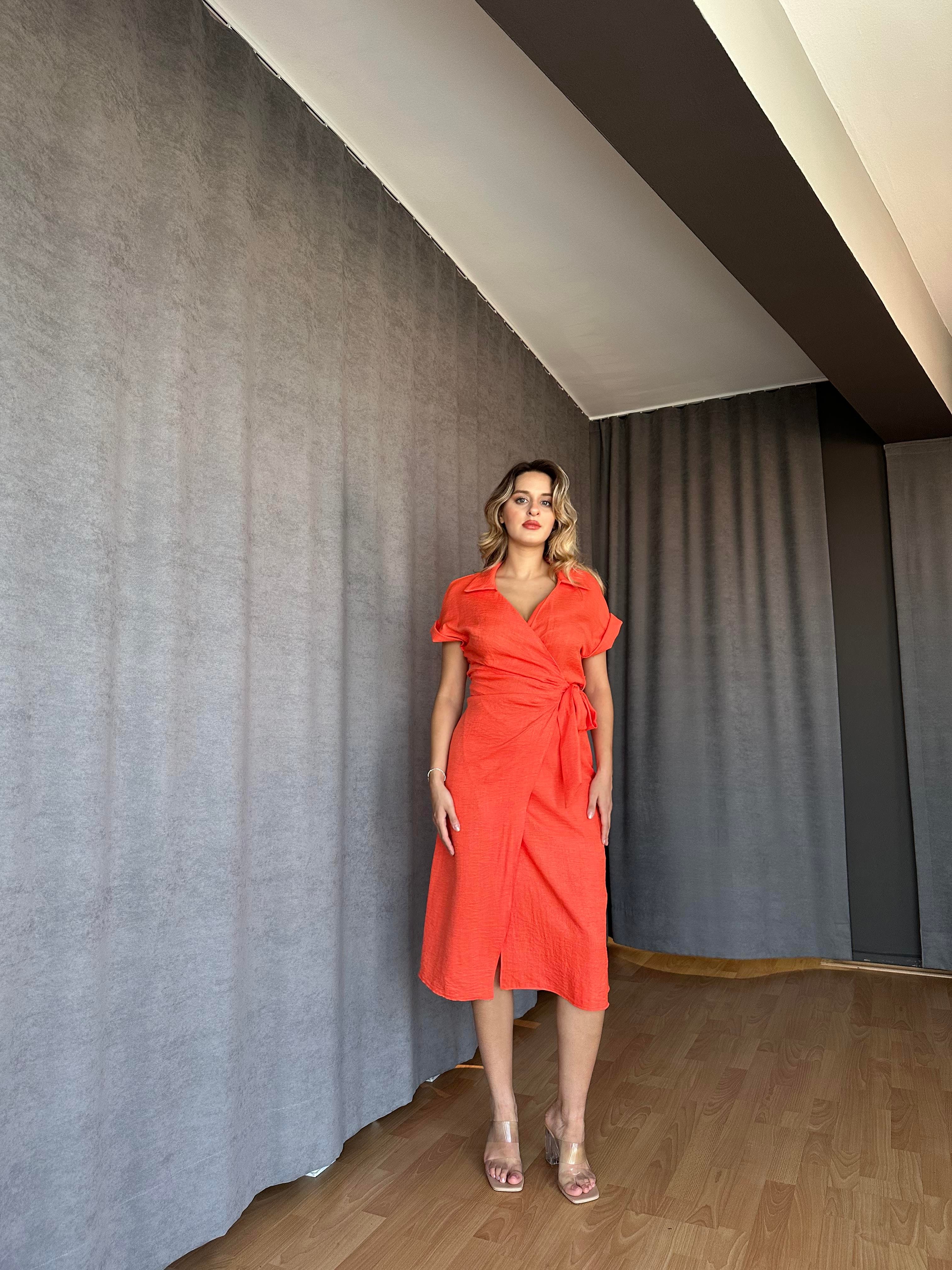 Anvelop Model Elbise Oranj-Paris