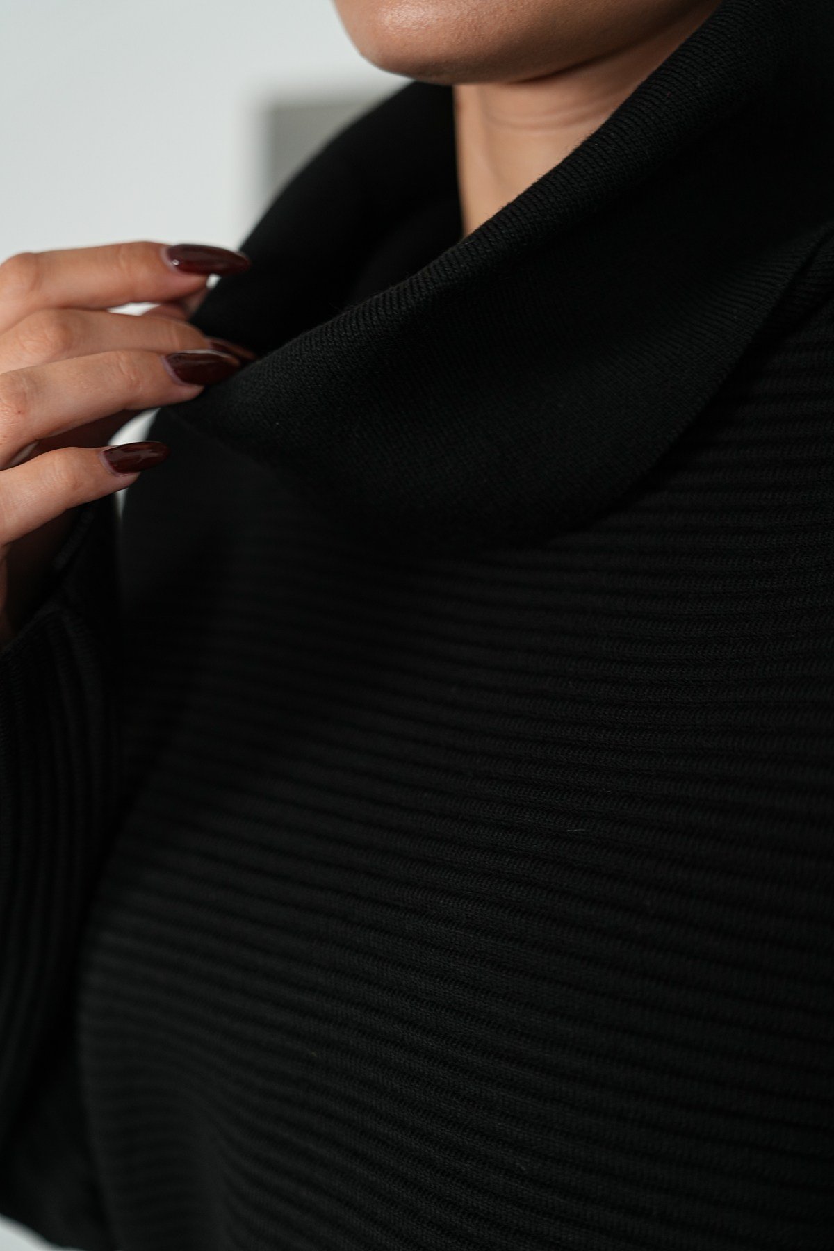Balıkçı Yaka Oversize Triko Kazak