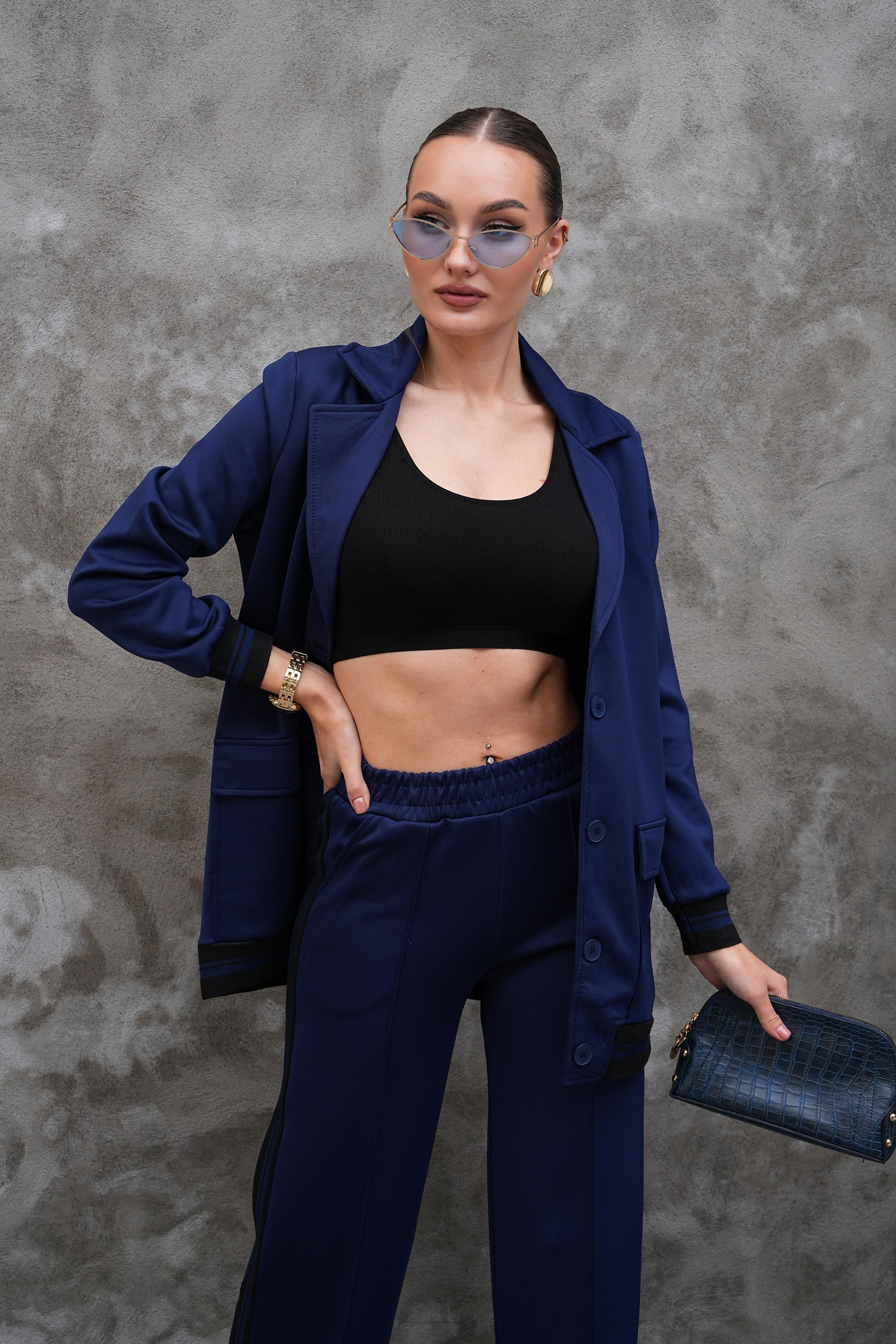 Blazer Ceketli Ribanalı Eşofman Takım