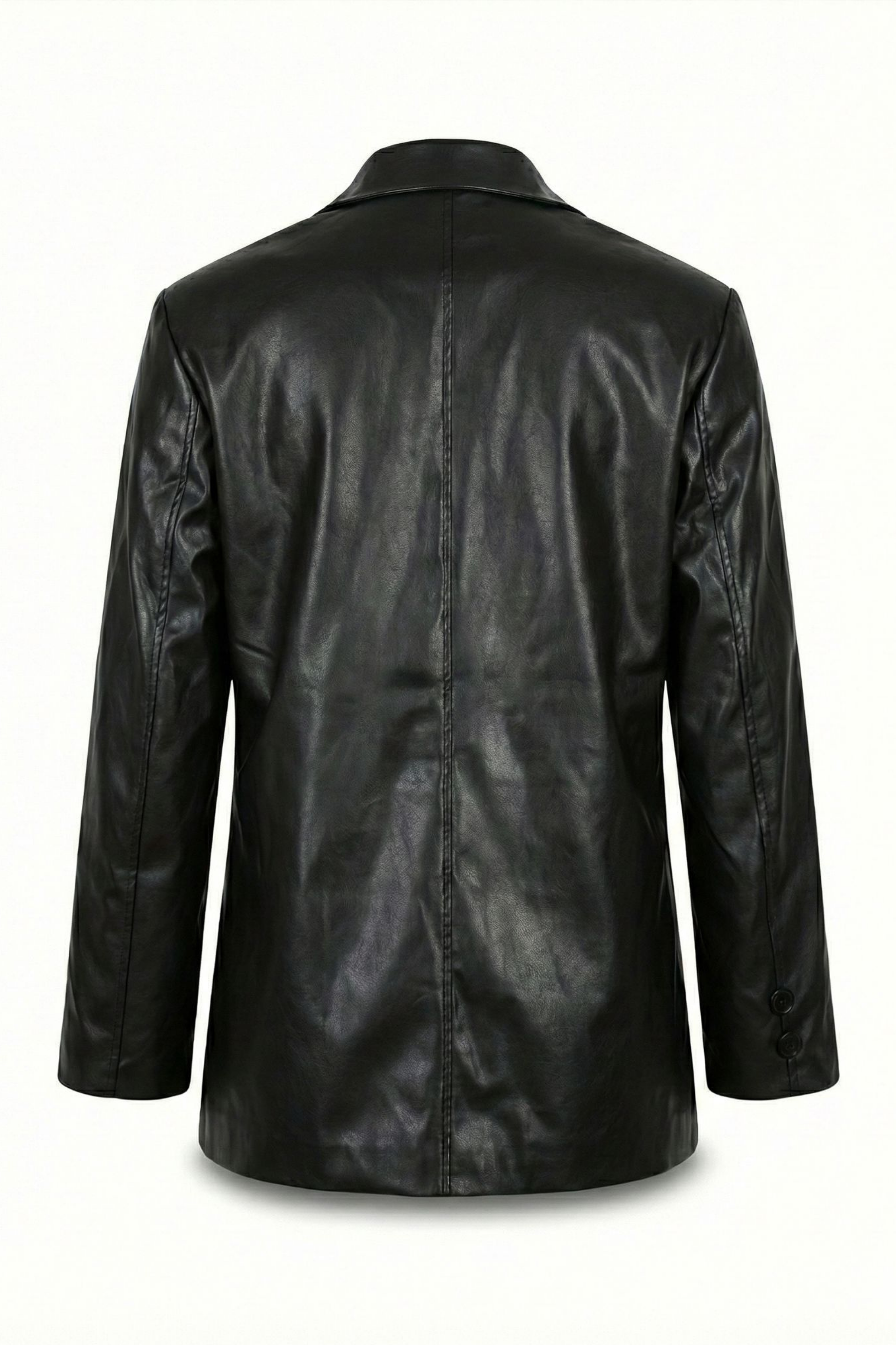 Deri Blazer Ceket-Siyah