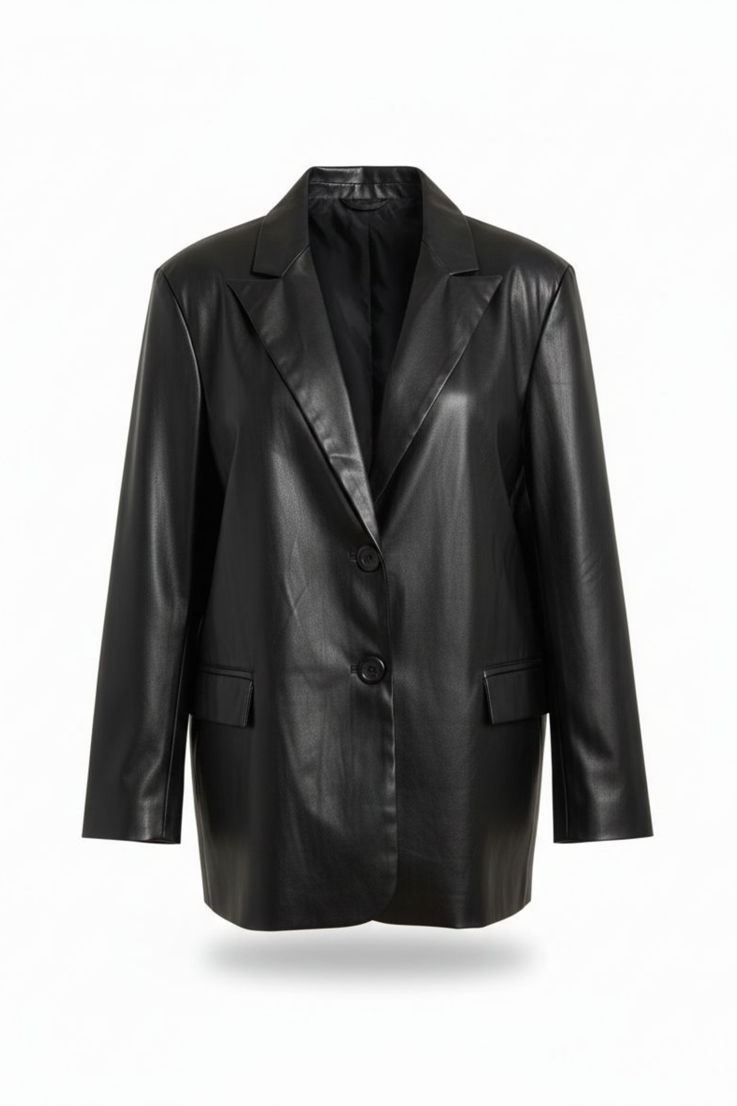 Deri Blazer Ceket-Siyah