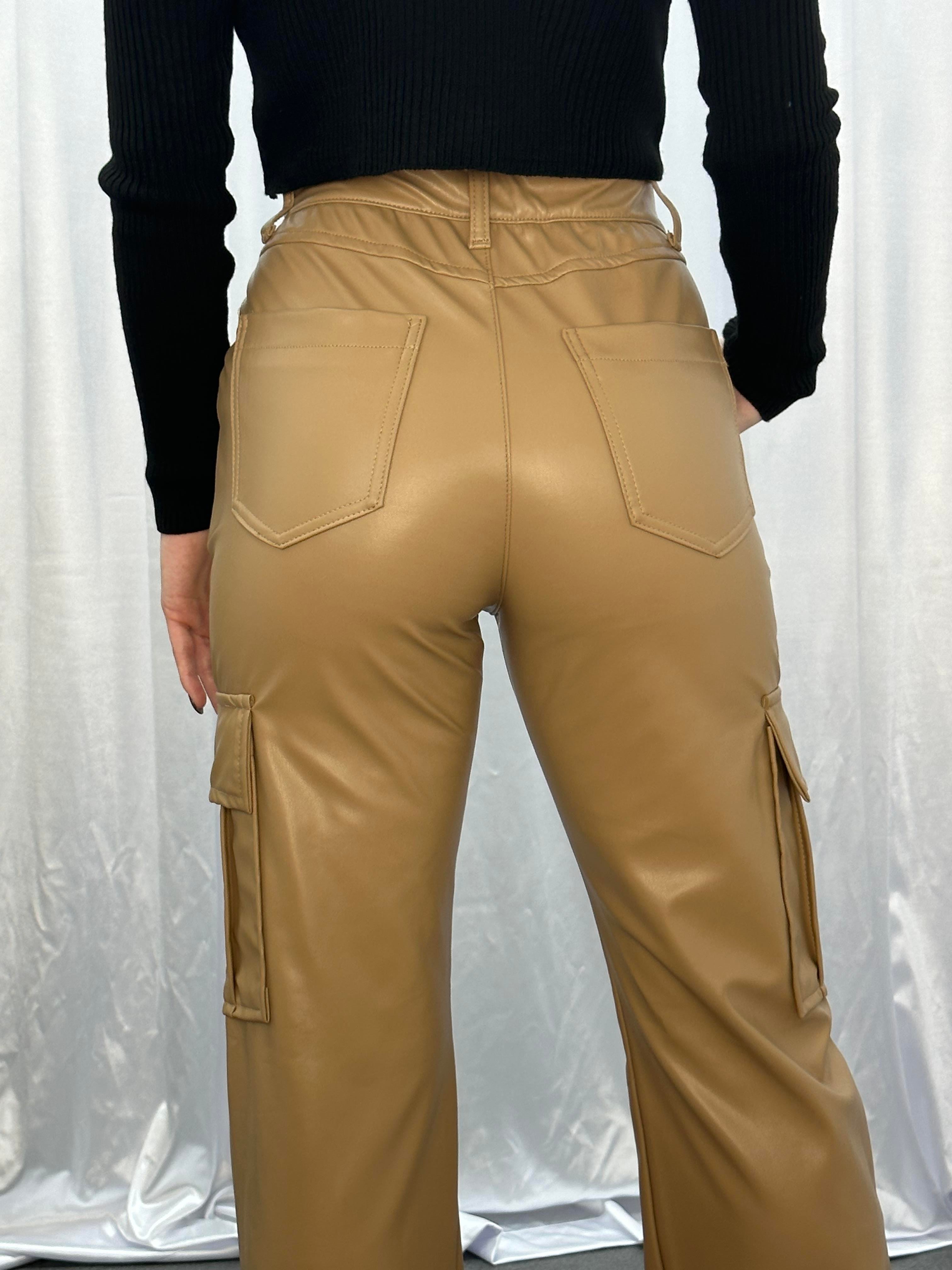 Deri Kargo Pantolon Camel-Paris