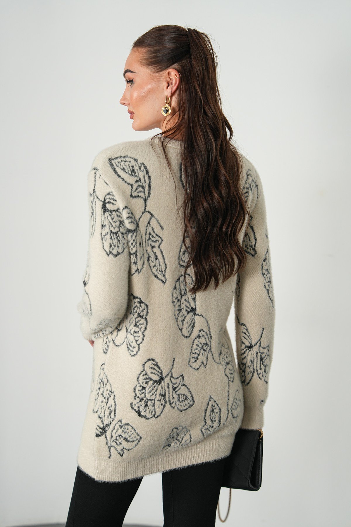 Desenli Angora Tunik  Kazak