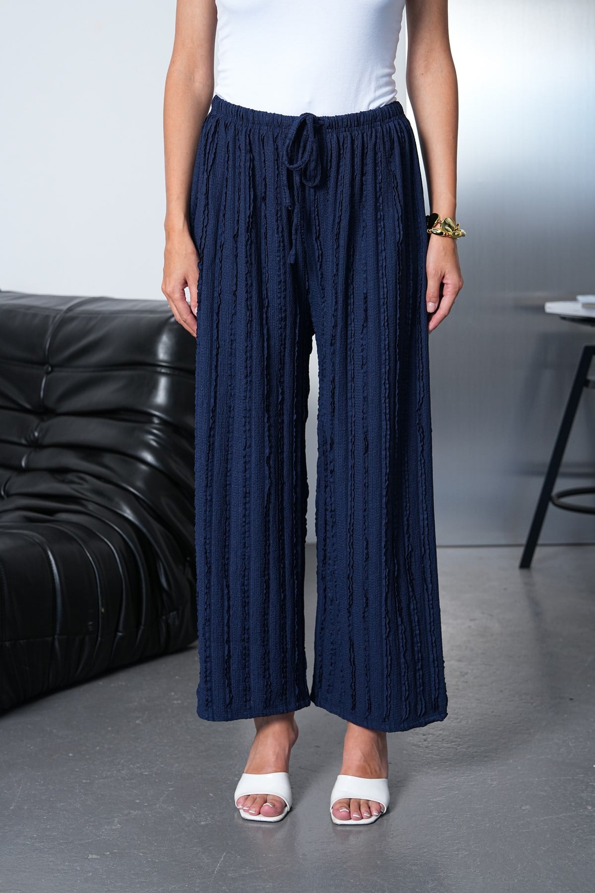 Gofre Pantalon-Lacivert