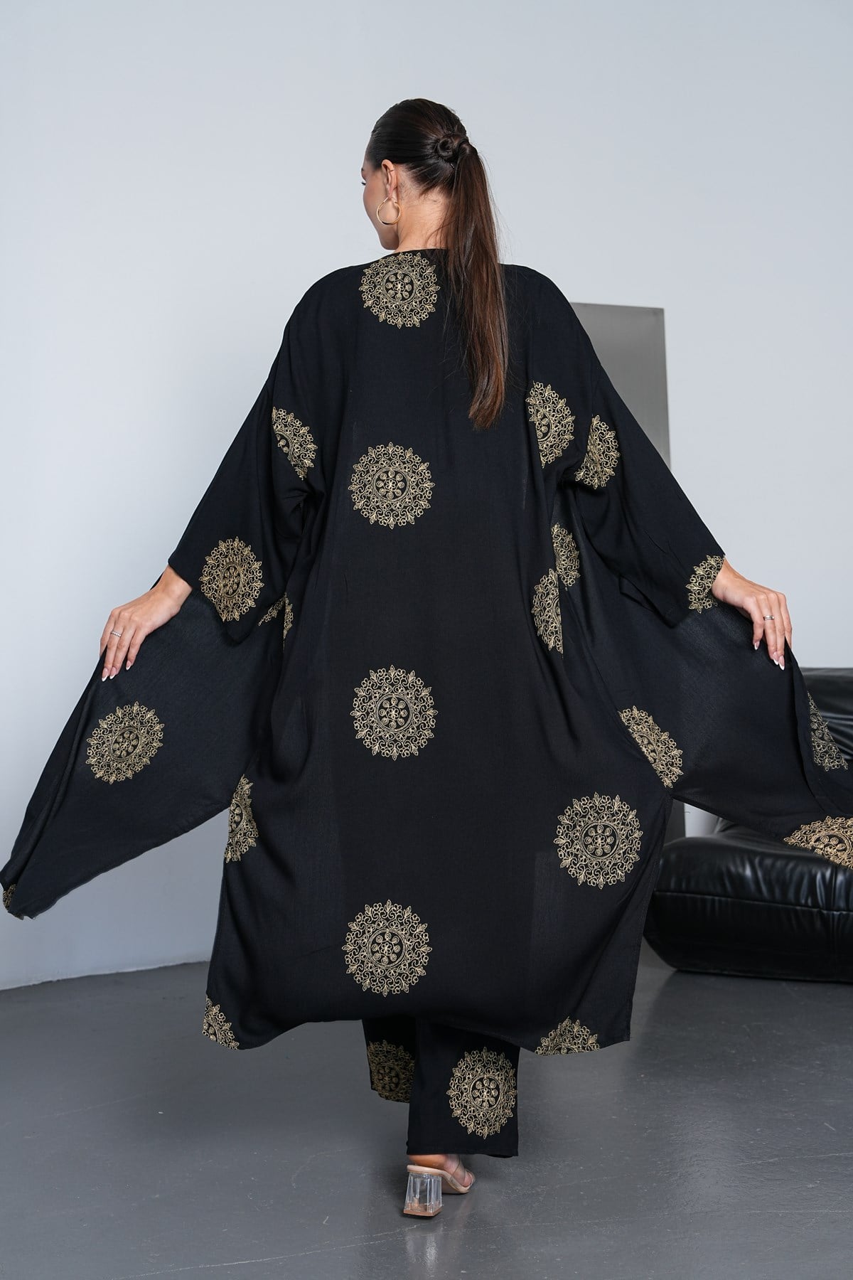 Gold Nakışlı İkili Kimono Takım
