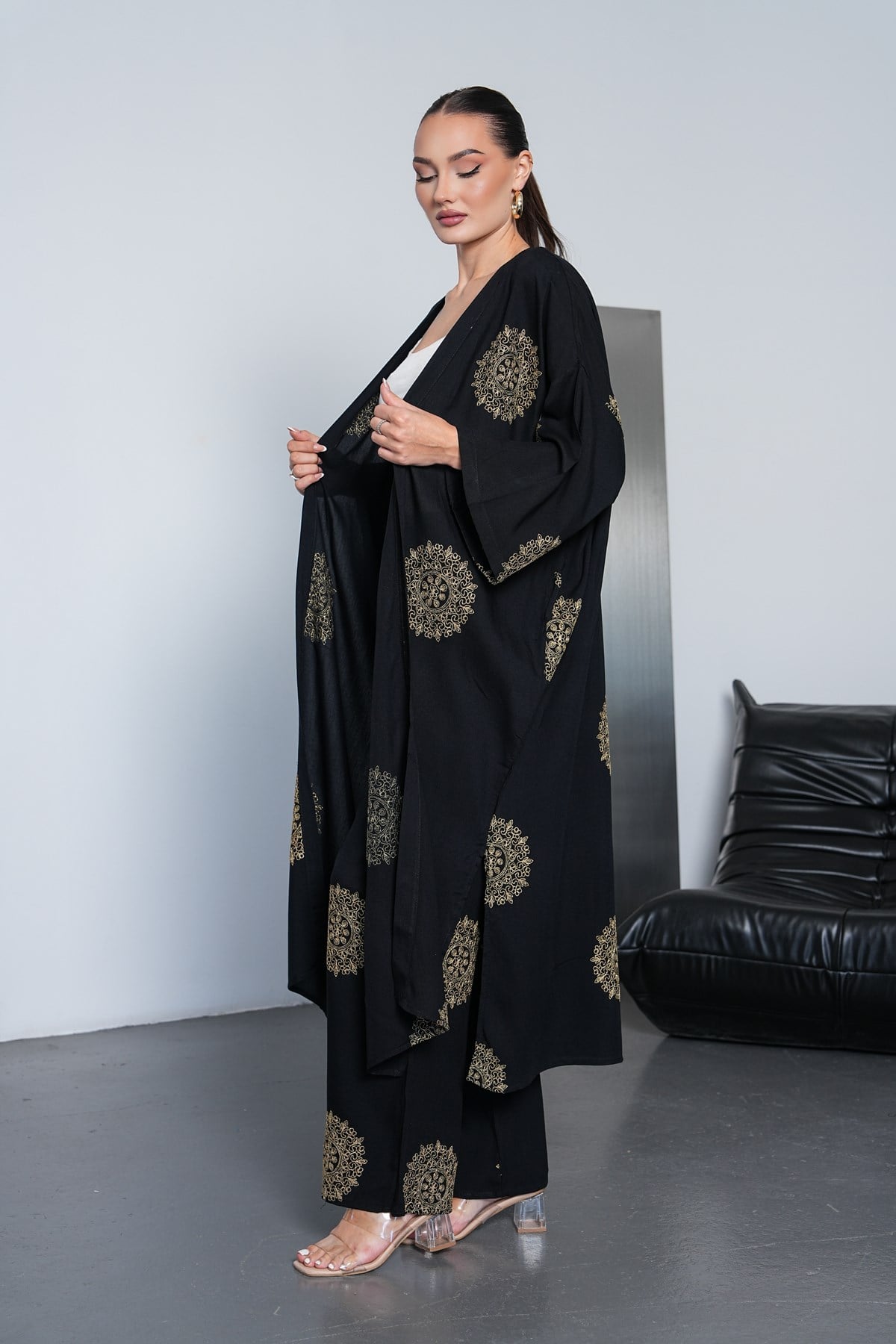Gold Nakışlı İkili Kimono Takım