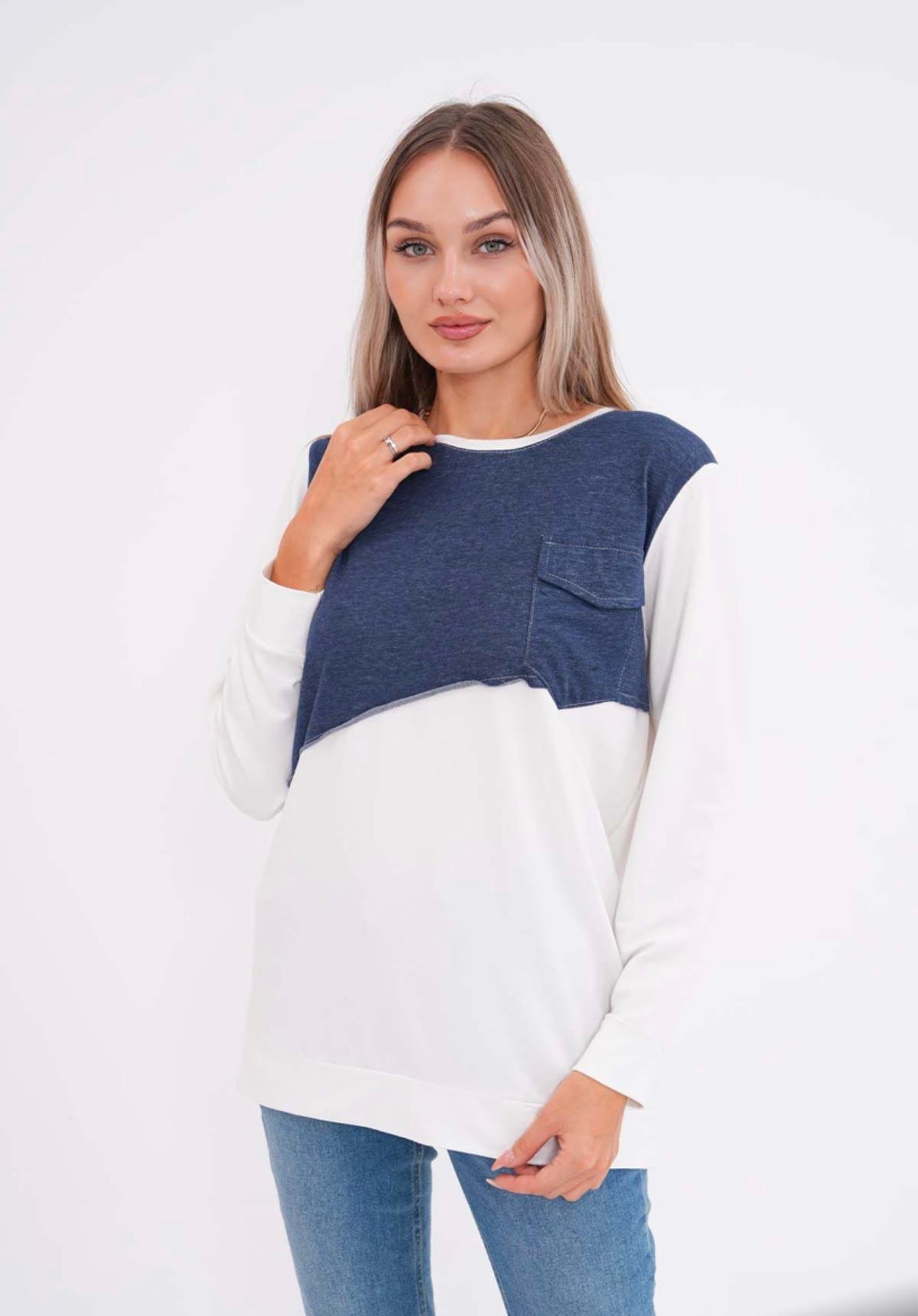 İKİ RENKLİ SWEAT-BEYAZ