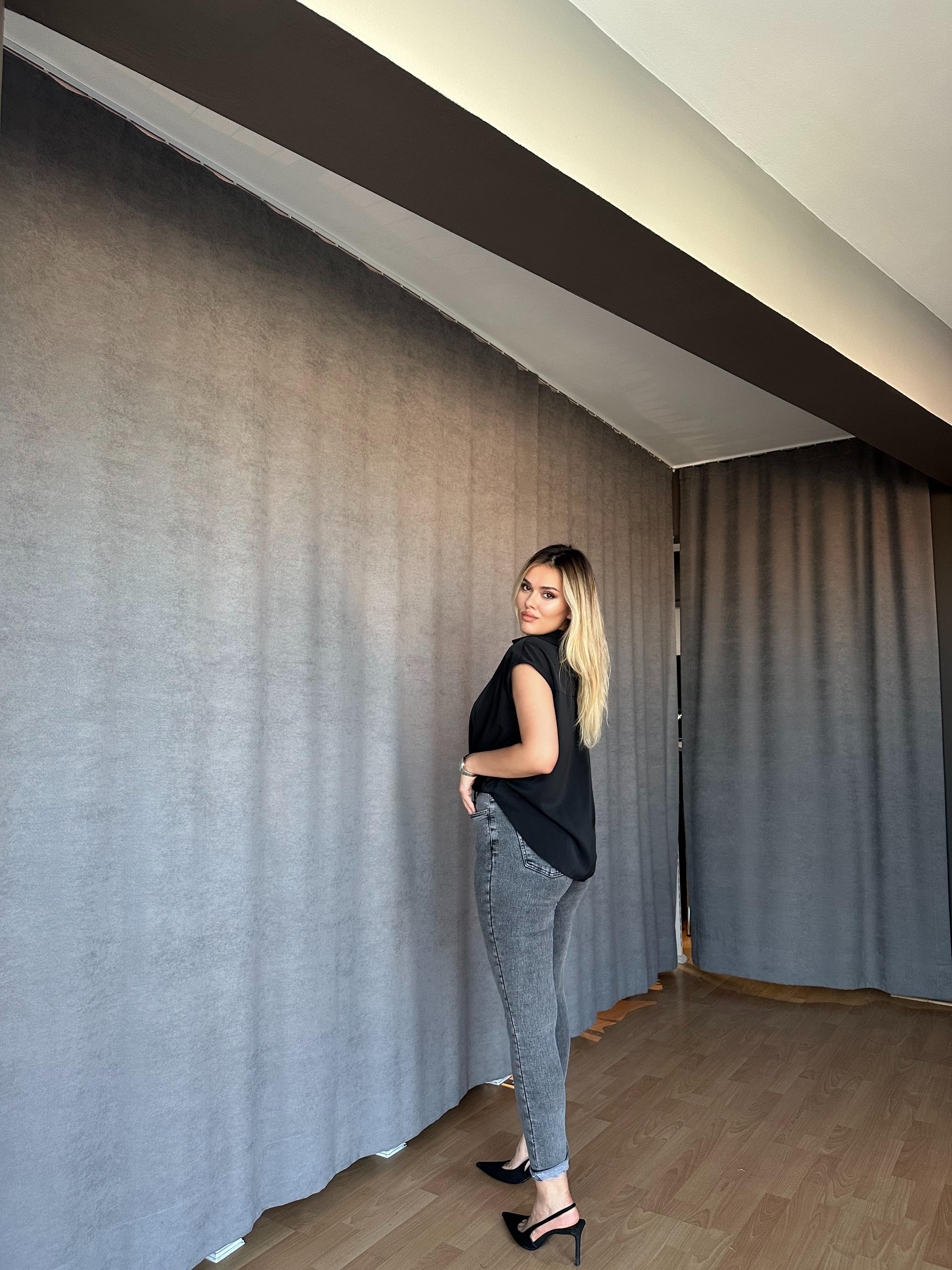 Love Me Premium Ultra Yüksek Bel Likralı Skinny Jean Gri-İspanya