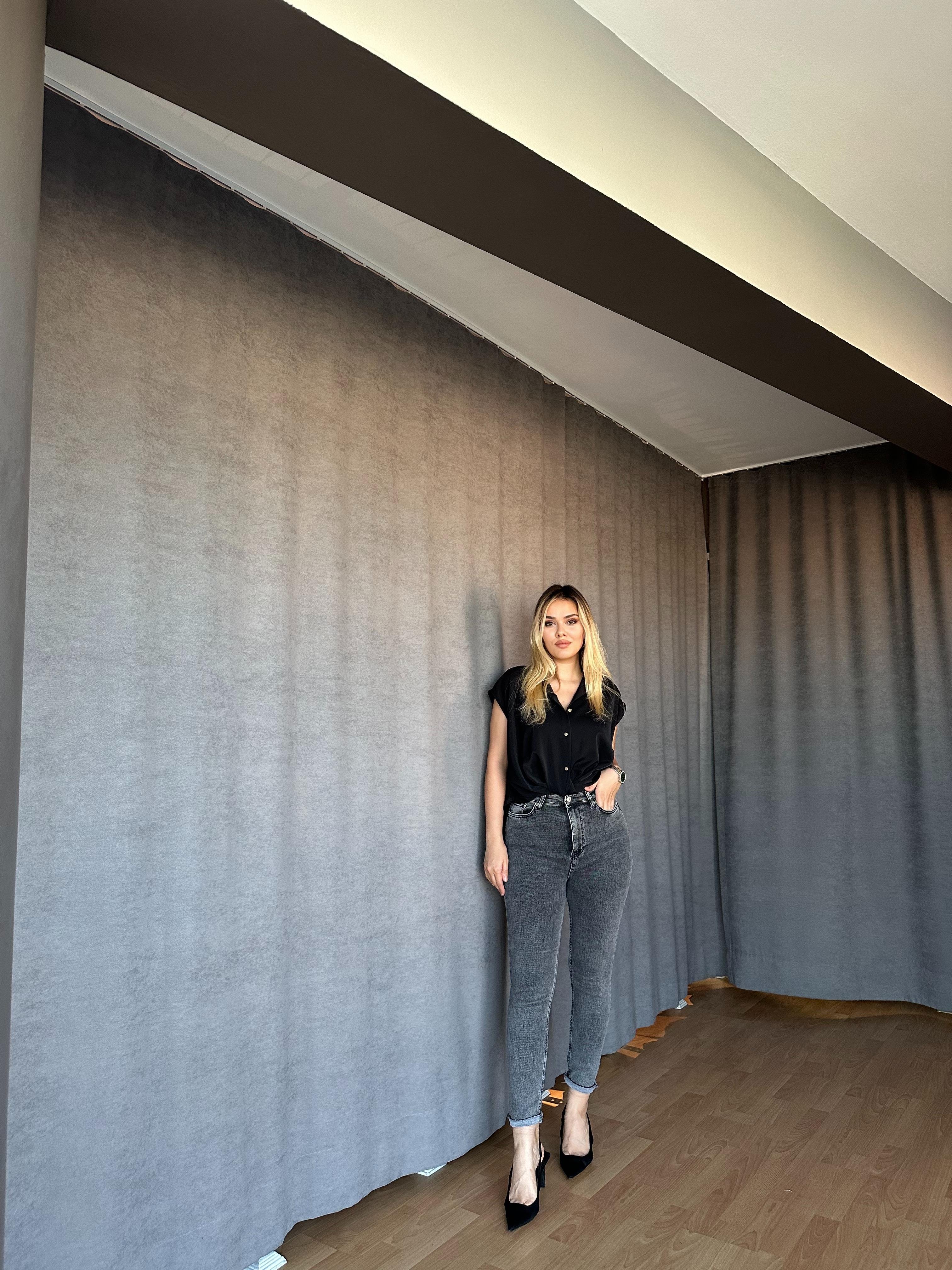 Love Me Premium Ultra Yüksek Bel Likralı Skinny Jean Gri-İspanya