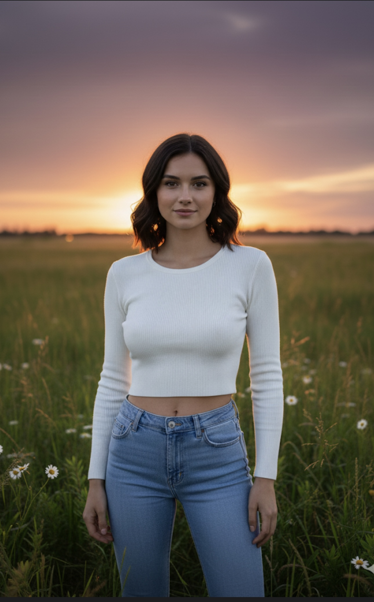 Lüx Kalite Sırt Dekolteli Triko Crop-Beyaz