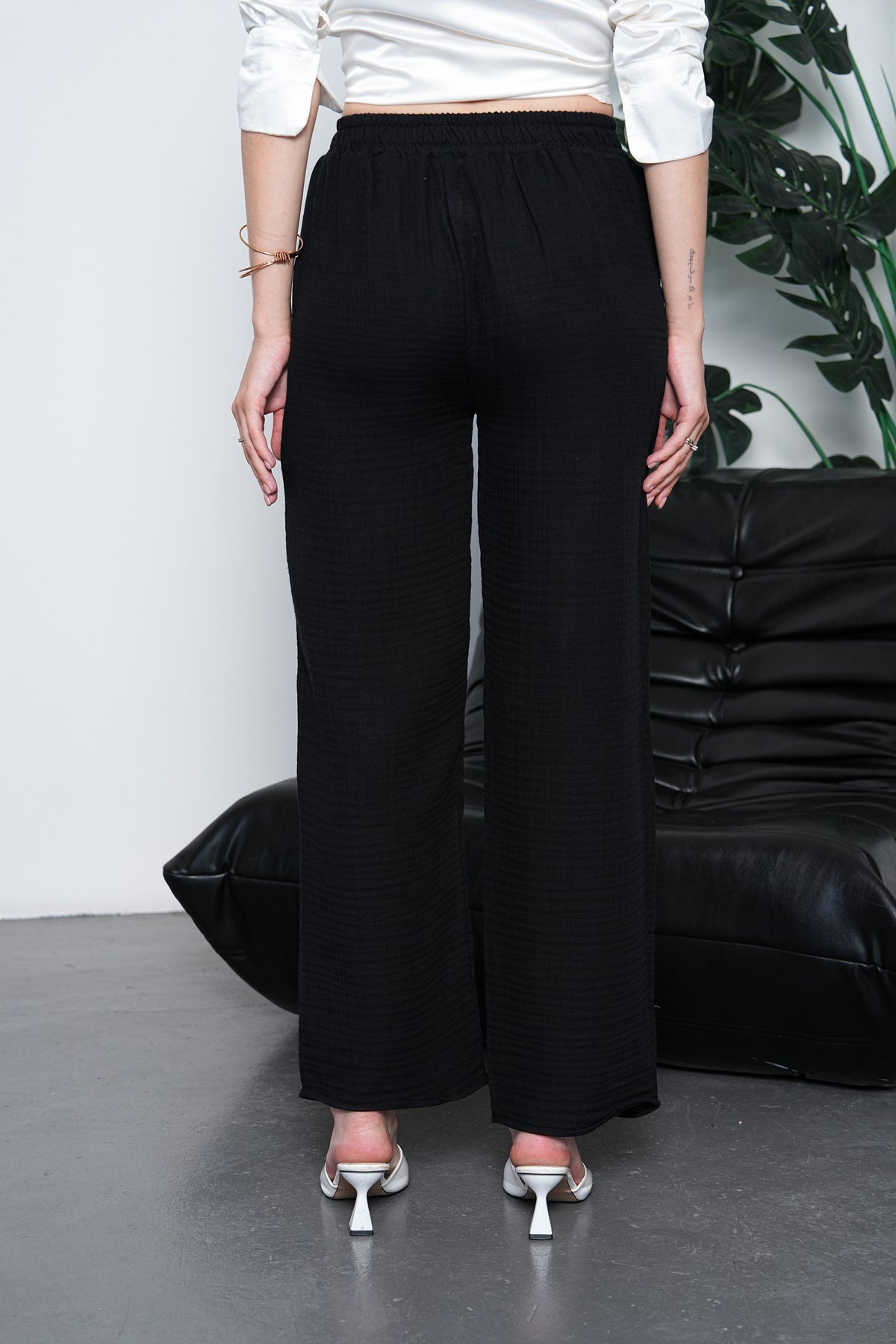 Müslim Organik Kumaş  Pantalon-Siyah