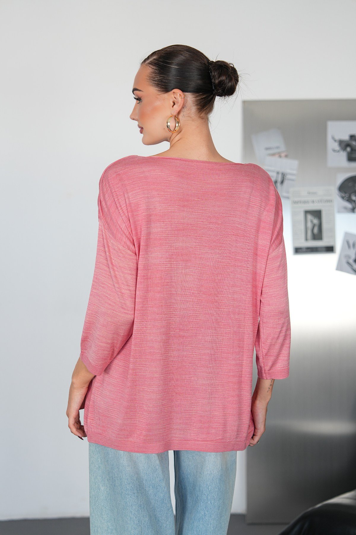 Oversize Kayık Yaka Triko Kazak