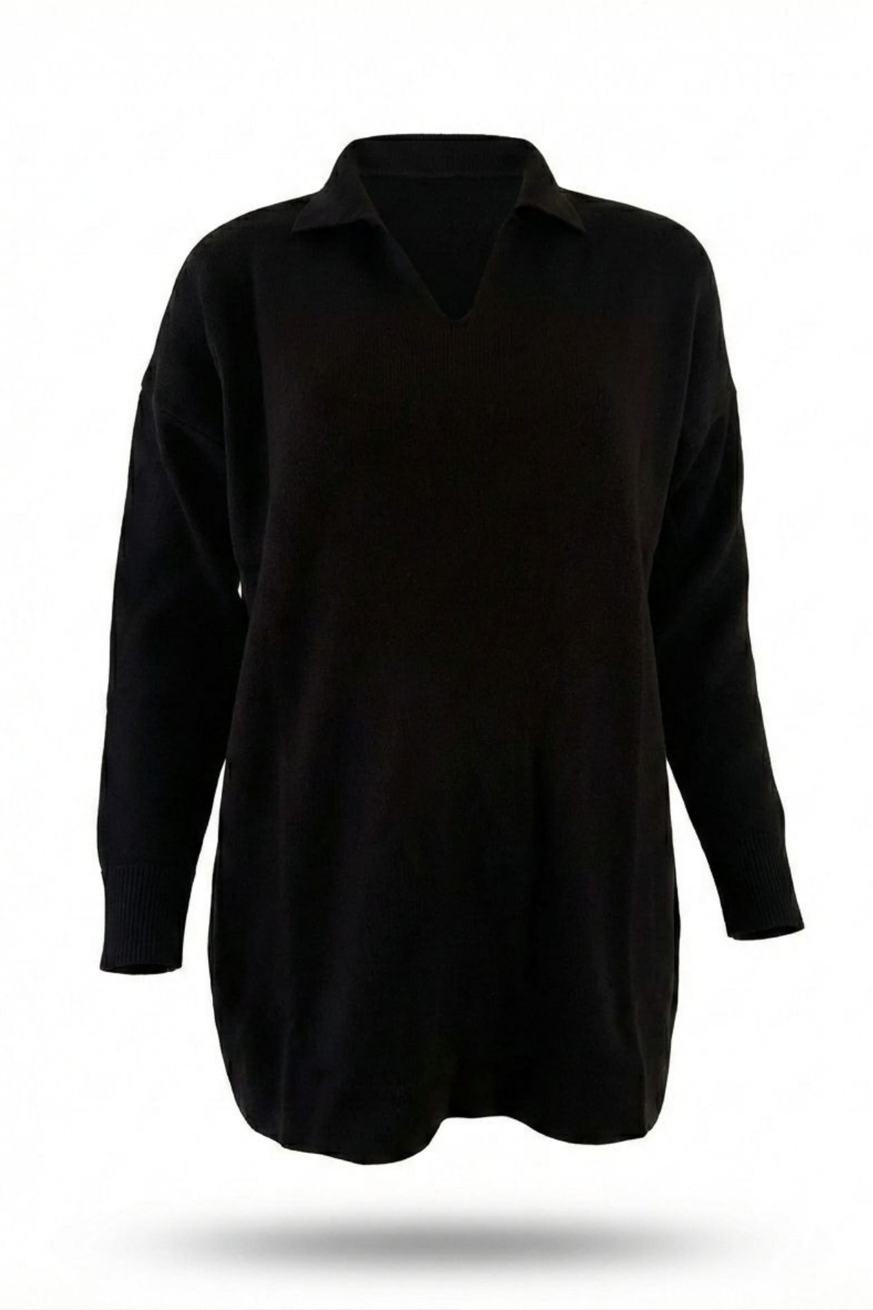 Oversize Polo Yaka Triko Kazak