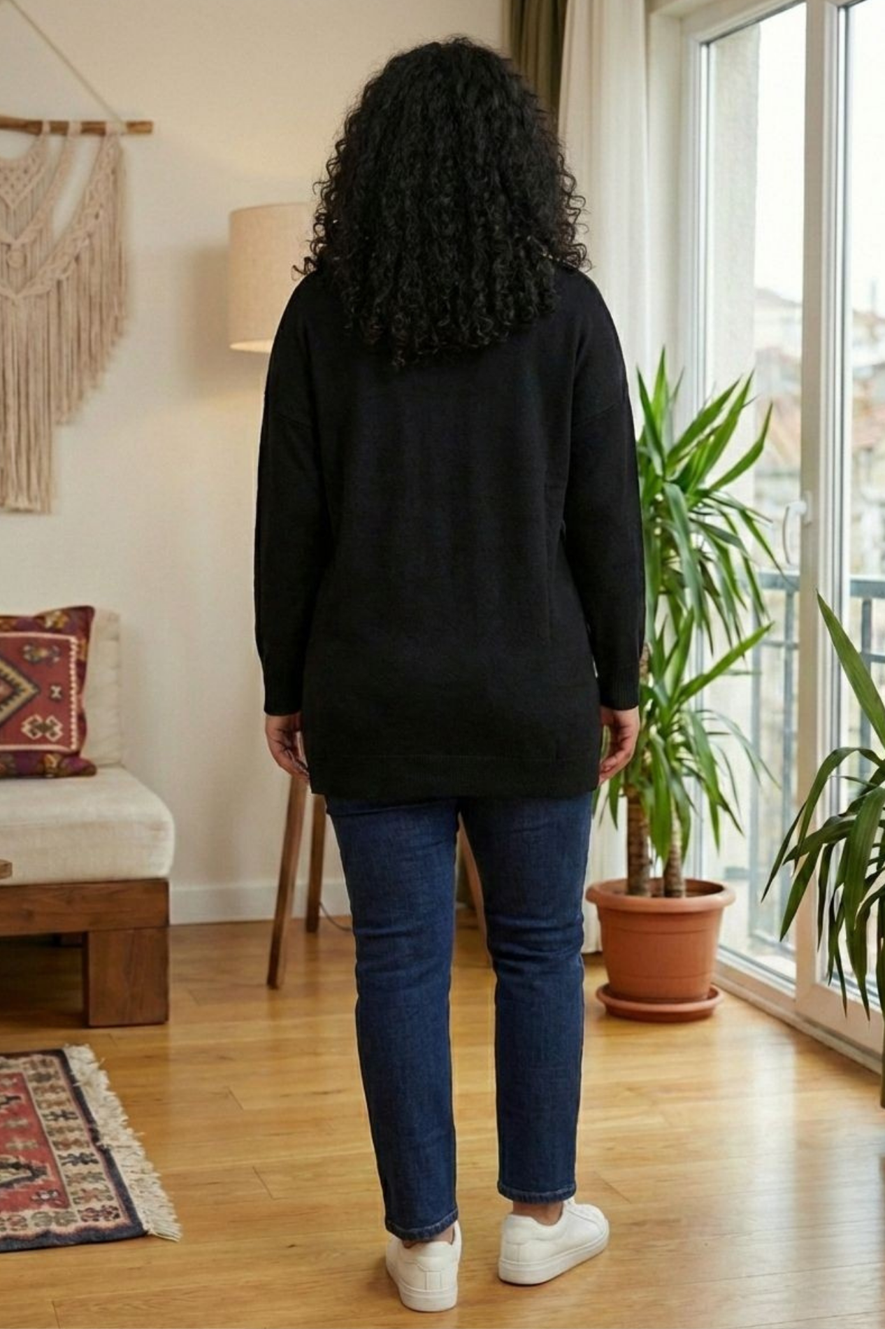 Oversize Polo Yaka Triko Kazak