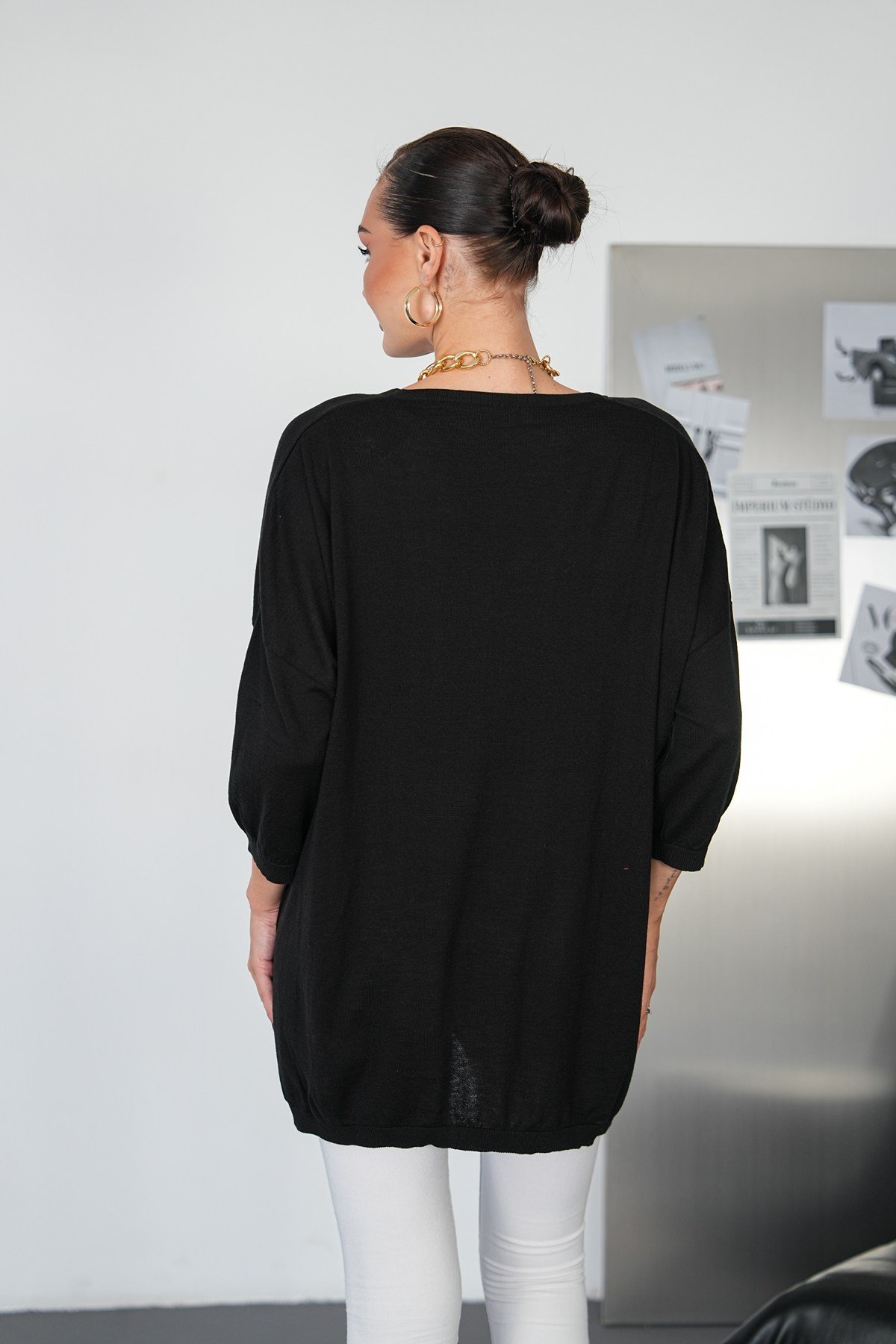 Oversize V Yaka Triko Kazak