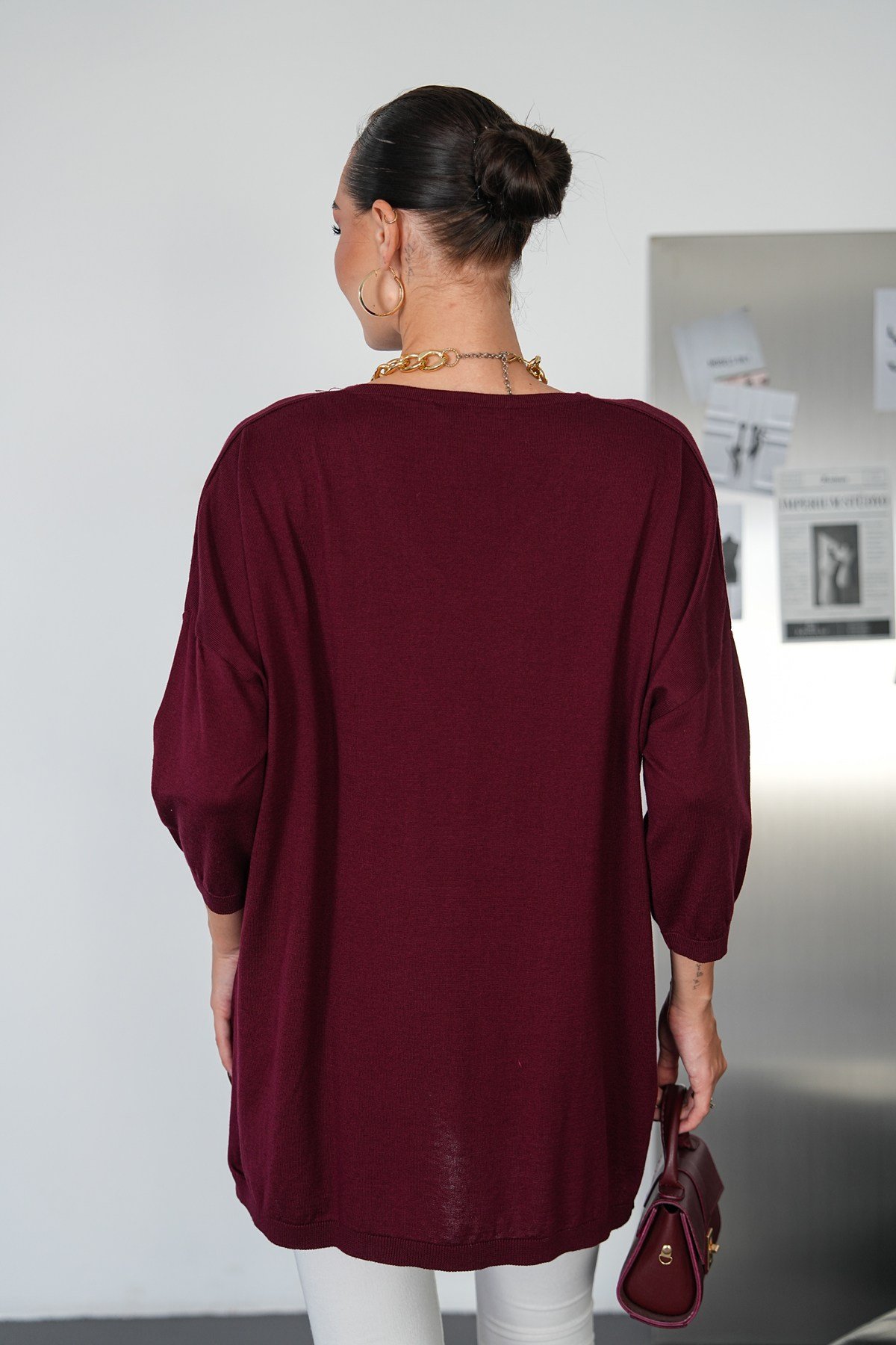 Oversize V Yaka Triko Kazak