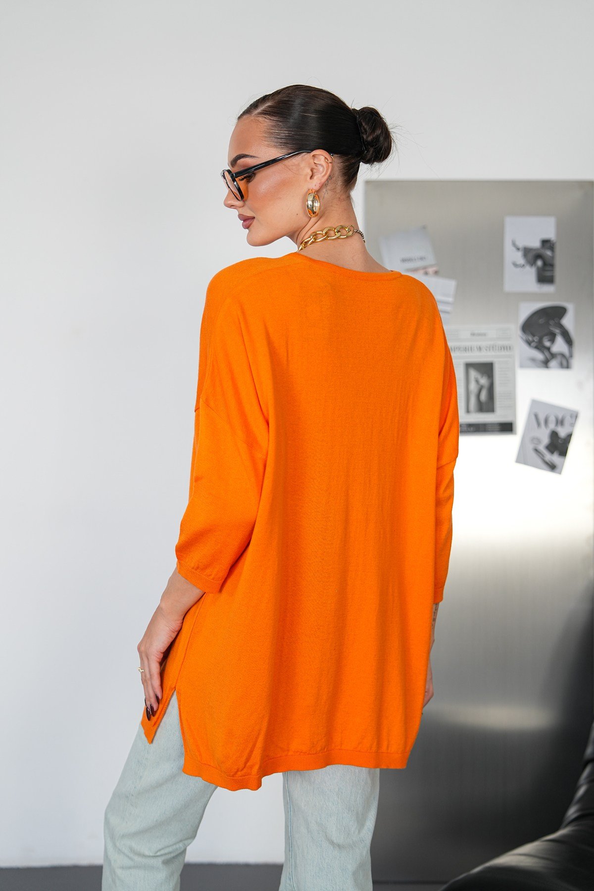 Oversize V Yaka Triko Kazak