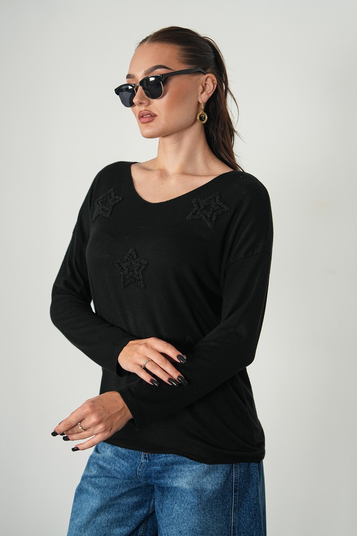 Yıldız Kabartma Desen İthal Triko