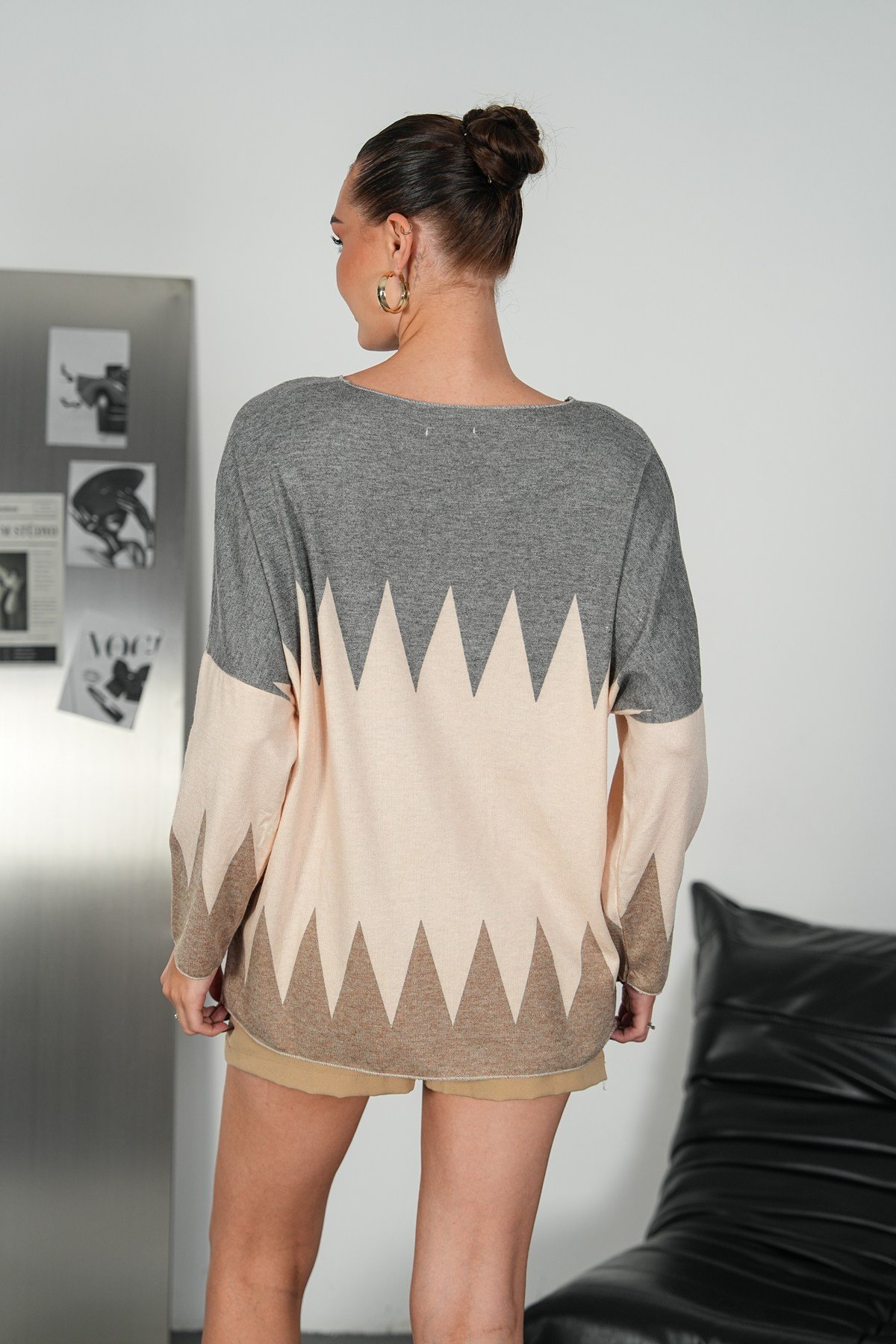 Zigzag Desenli İthal Triko