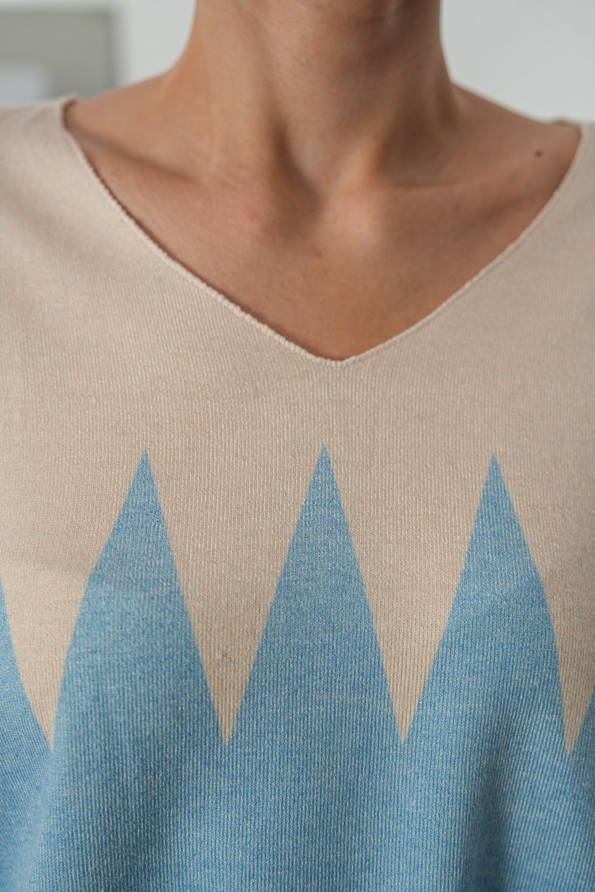 Zigzag Desenli İthal Triko