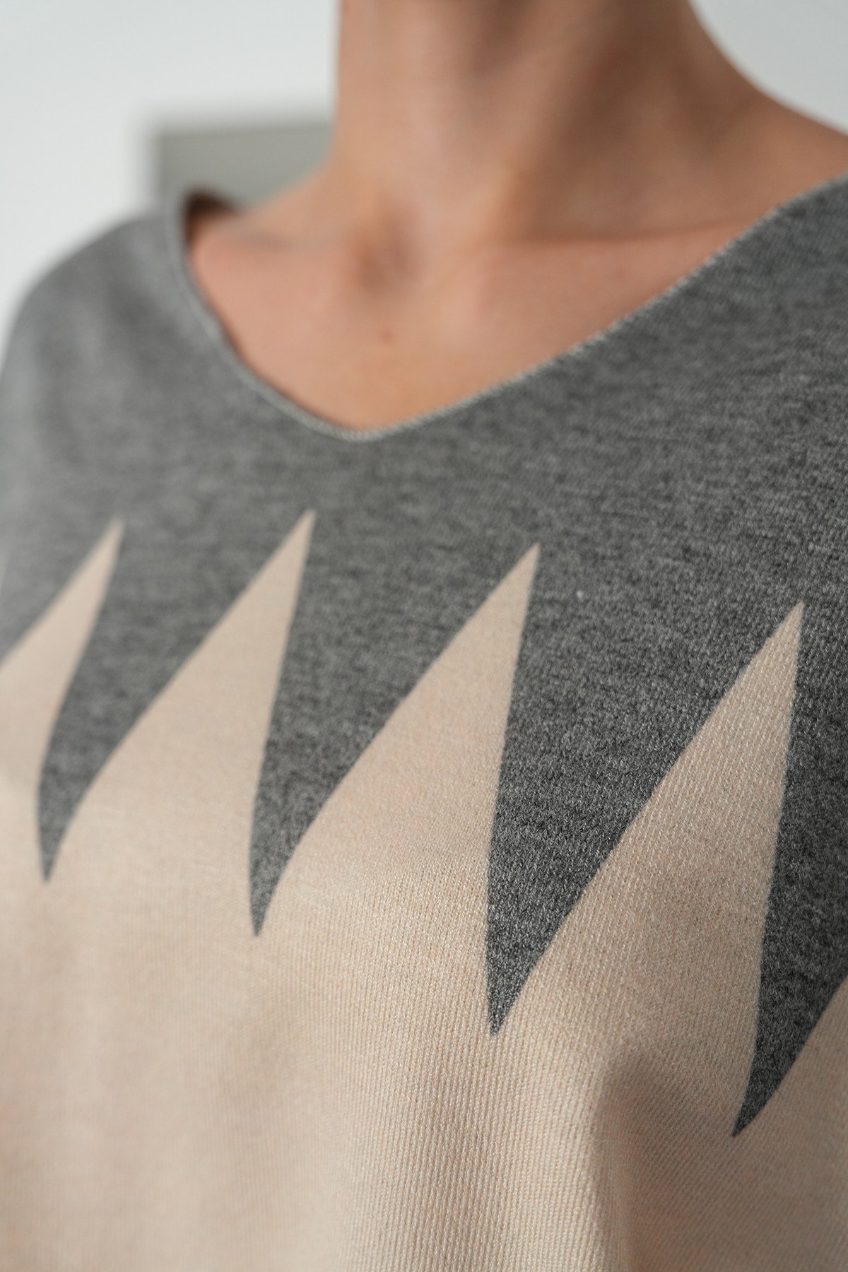 Zigzag Desenli İthal Triko