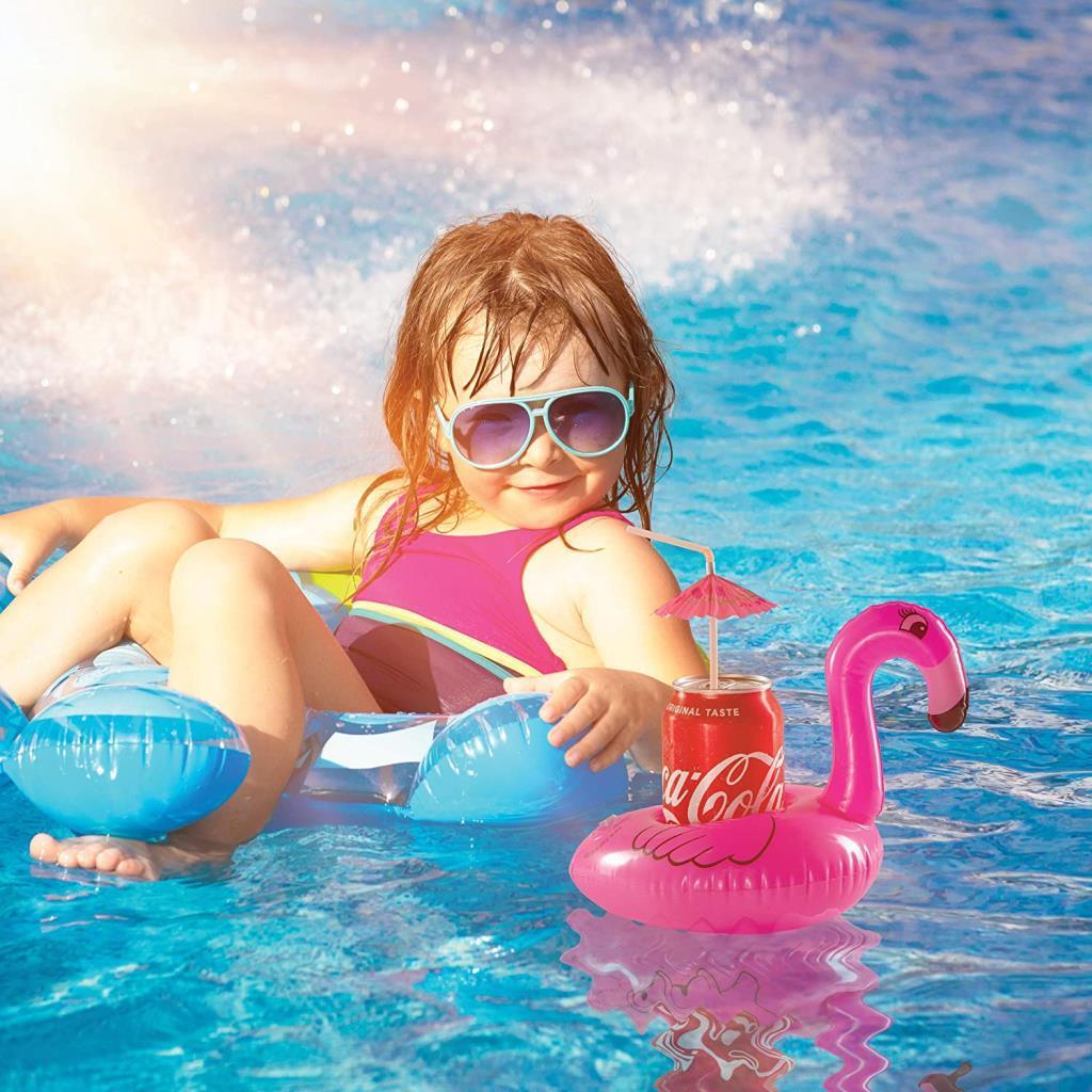 10 lu Set Pembe Flamingo Şişme Bardak Simidi İçecek Tutacağı