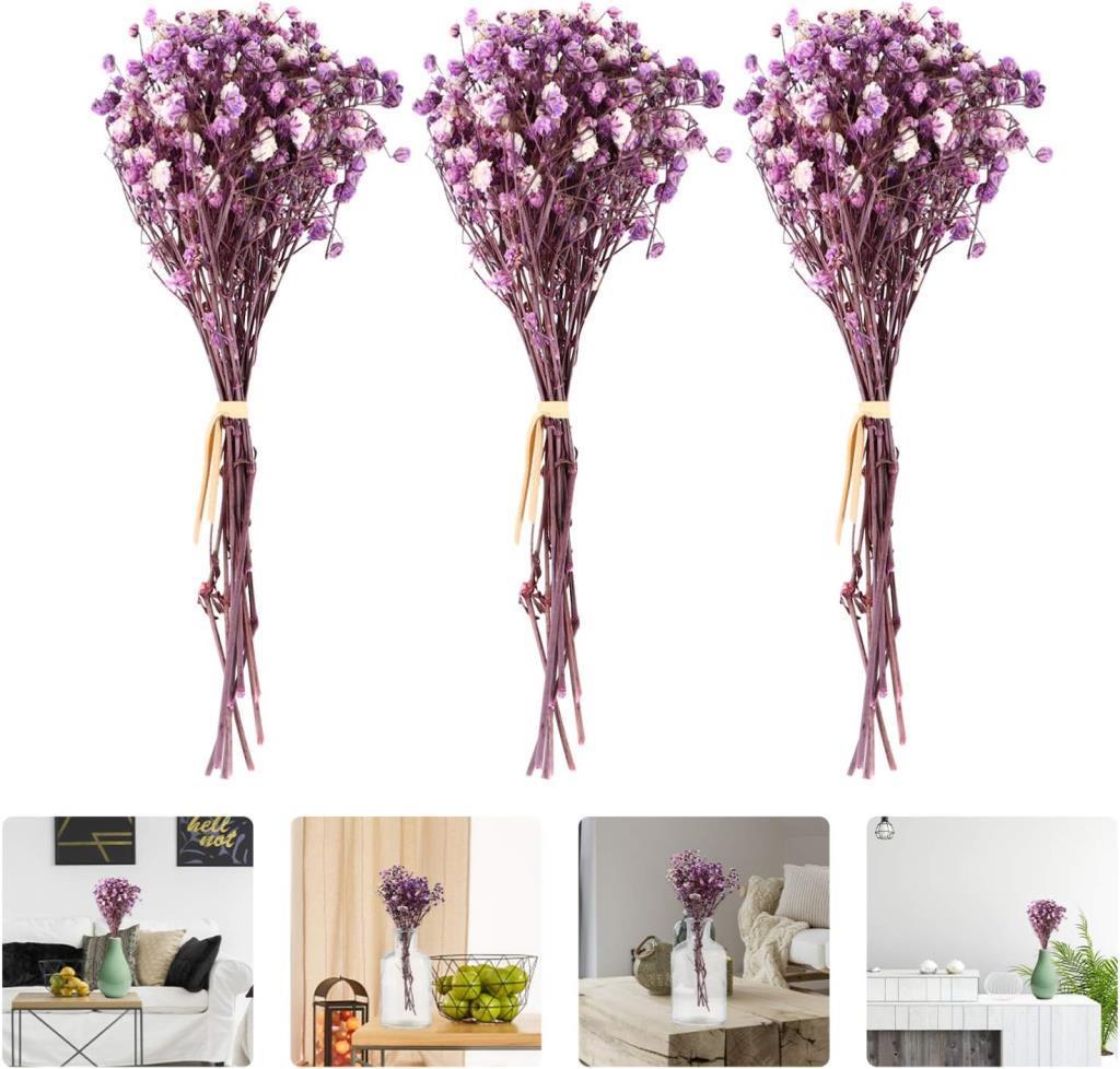 10lu Set Kuru Çiçek Doğal MOR Cipso Şoklanmış Bozulmaz