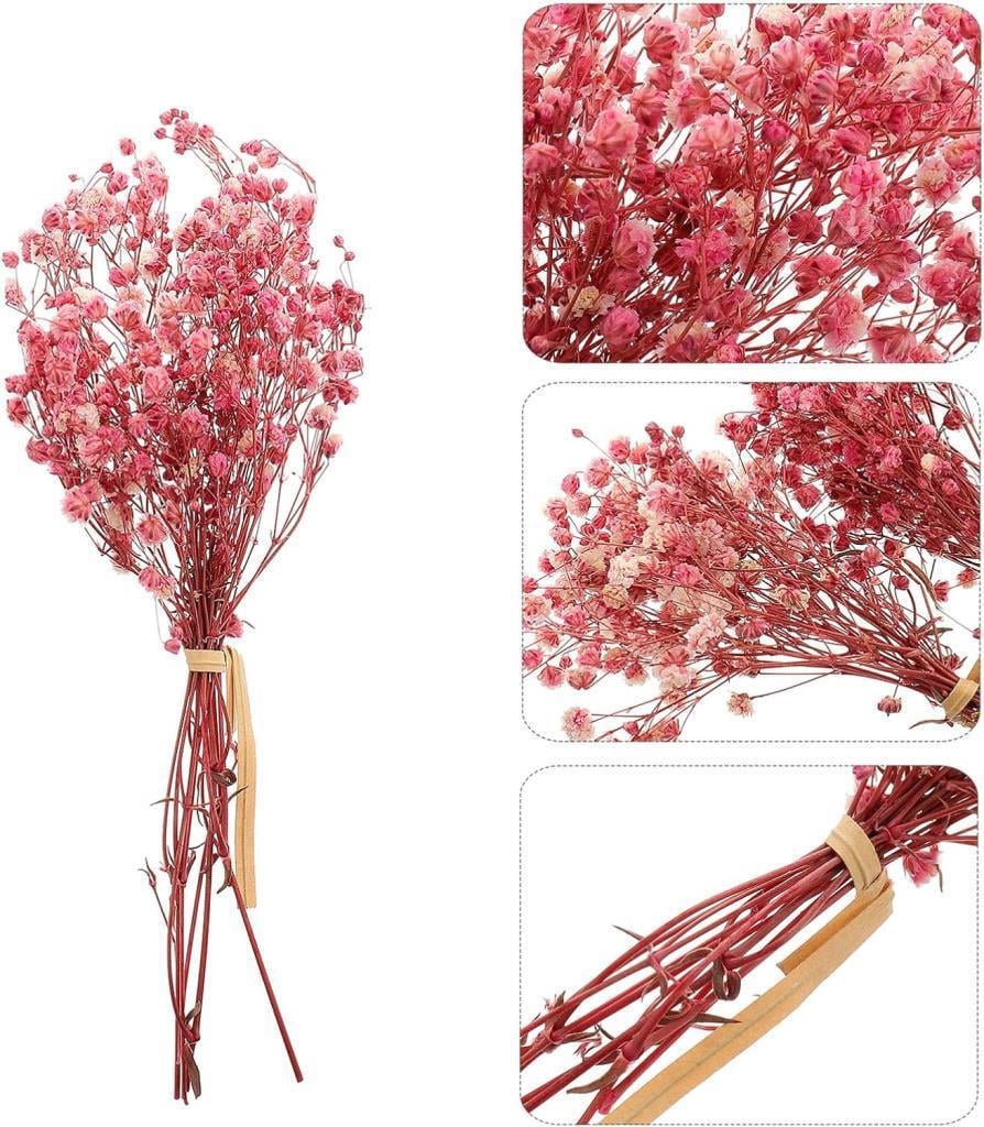 10lu Set Kuru Çiçek Doğal PEMBE AÇIK Cipso Şoklanmış Bozulmaz