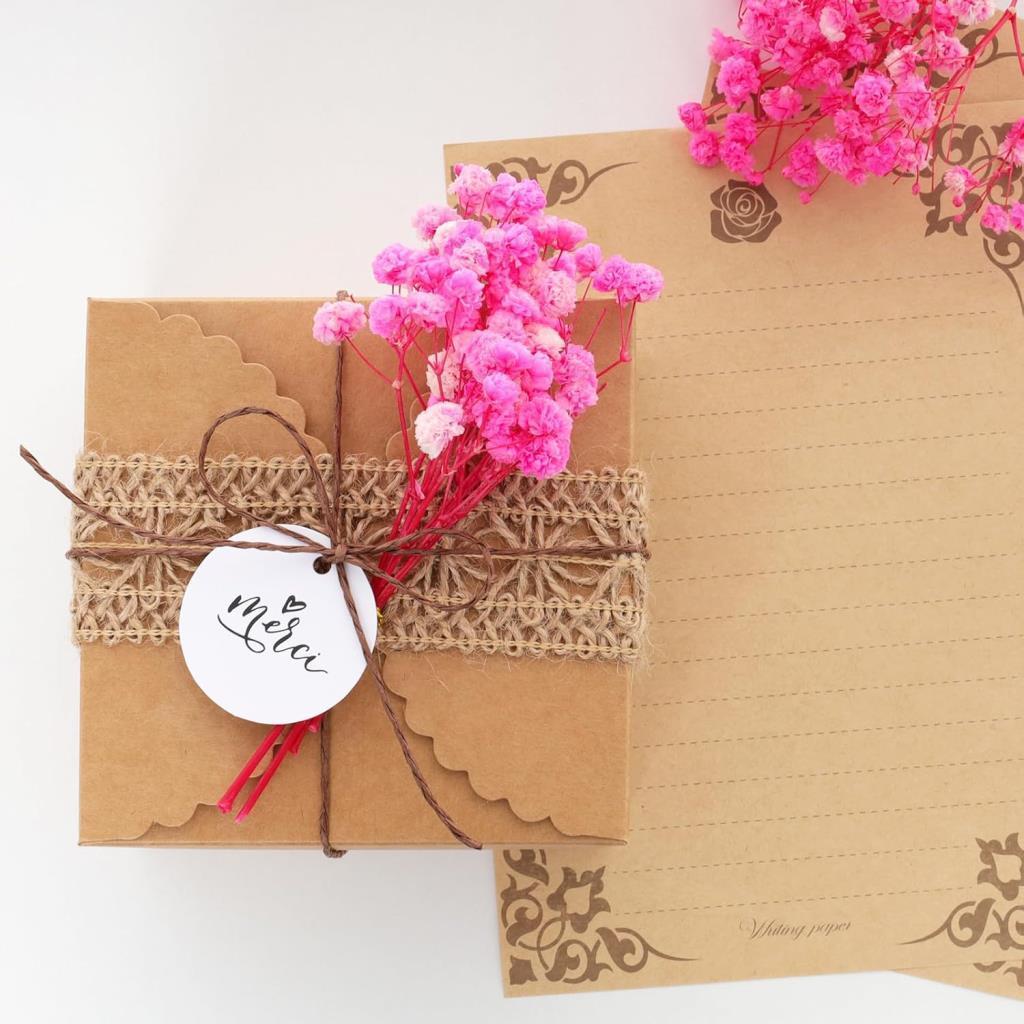 10lu Set Kuru Çiçek Doğal PEMBE KOYU Cipso Şoklanmış Bozulmaz