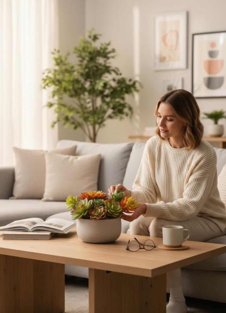 10lu Set Yapay Çiçek Kaktüs Sukulent Modelleri 10 Karışık Model Skulent 4202 