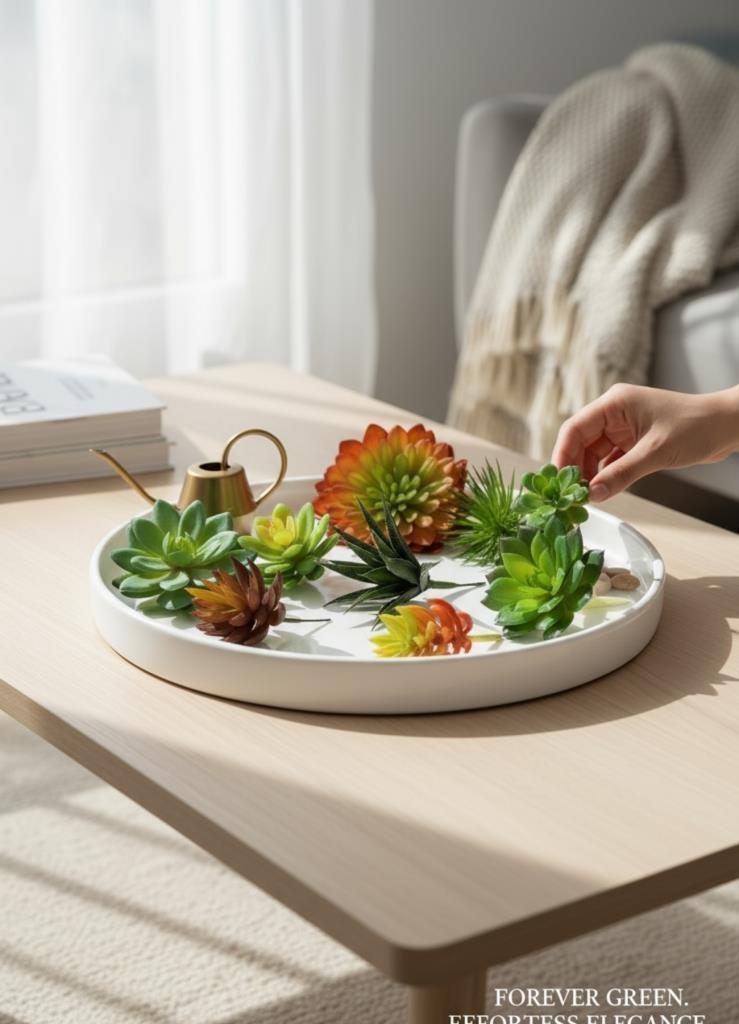 10lu Set Yapay Çiçek Kaktüs Sukulent Modelleri 10 Karışık Model Skulent 4202 