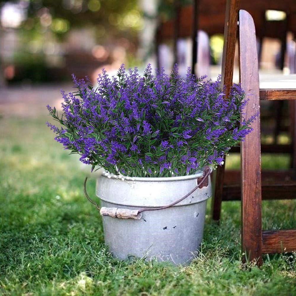 10lu Set Yapay Çiçek MOR Lavanta 7 Dallı Plastik Dekoratif Yapay Bitki