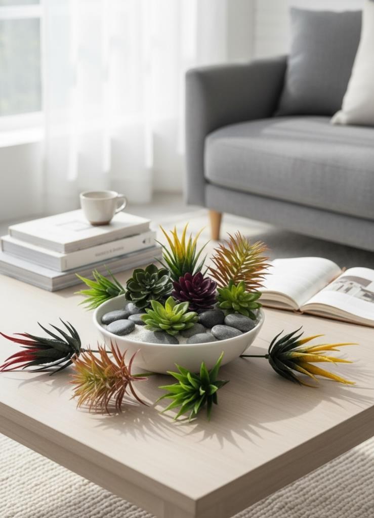 11li Set Yapay Çiçek Kaktüs Sukulent Modelleri 11 Karışık Model Skulent 6173