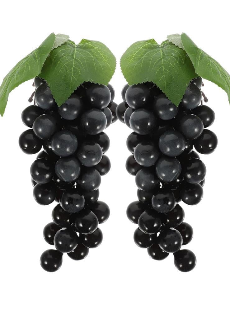 2li Set Yapay Meyve Siyah Üzüm Süs Dekoratif Sahte Meyve 15CM
