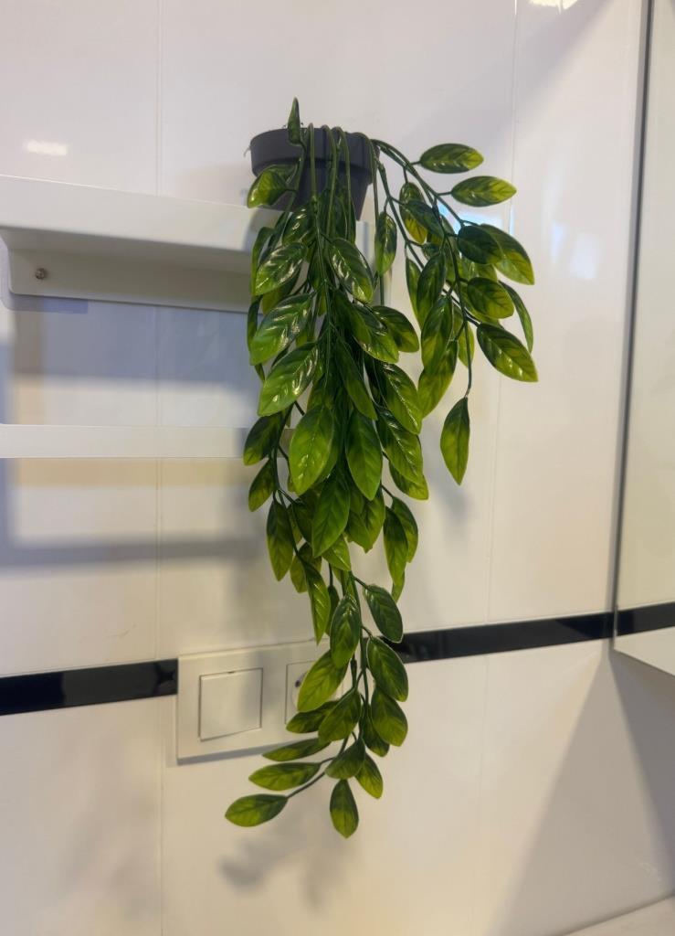 3lü Set Yapay Çiçek Mini Saksıda Yeşil Sarkan Bitkiler 45cm