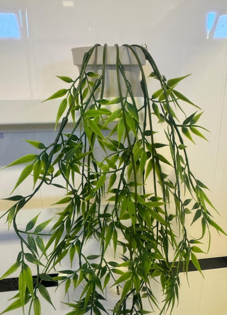 3lü Set Yapay Çiçek Mini Saksıda Yeşil Sarkan Bitkiler 45cm