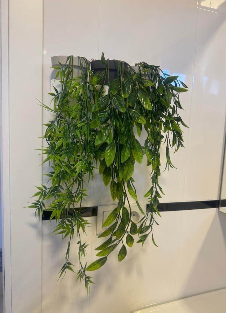 3lü Set Yapay Çiçek Mini Saksıda Yeşil Sarkan Bitkiler 45cm