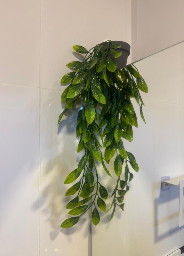 3lü Set Yapay Çiçek Mini Saksıda Yeşil Sarkan Bitkiler 45cm