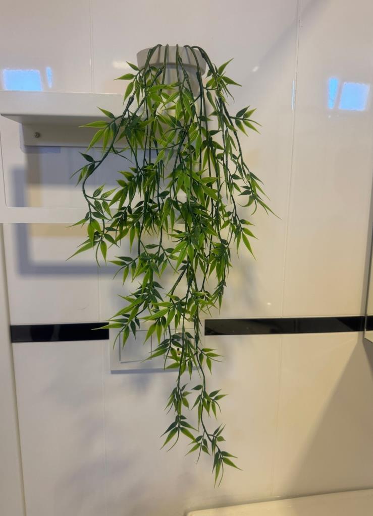 3lü Set Yapay Çiçek Mini Saksıda Yeşil Sarkan Bitkiler 45cm